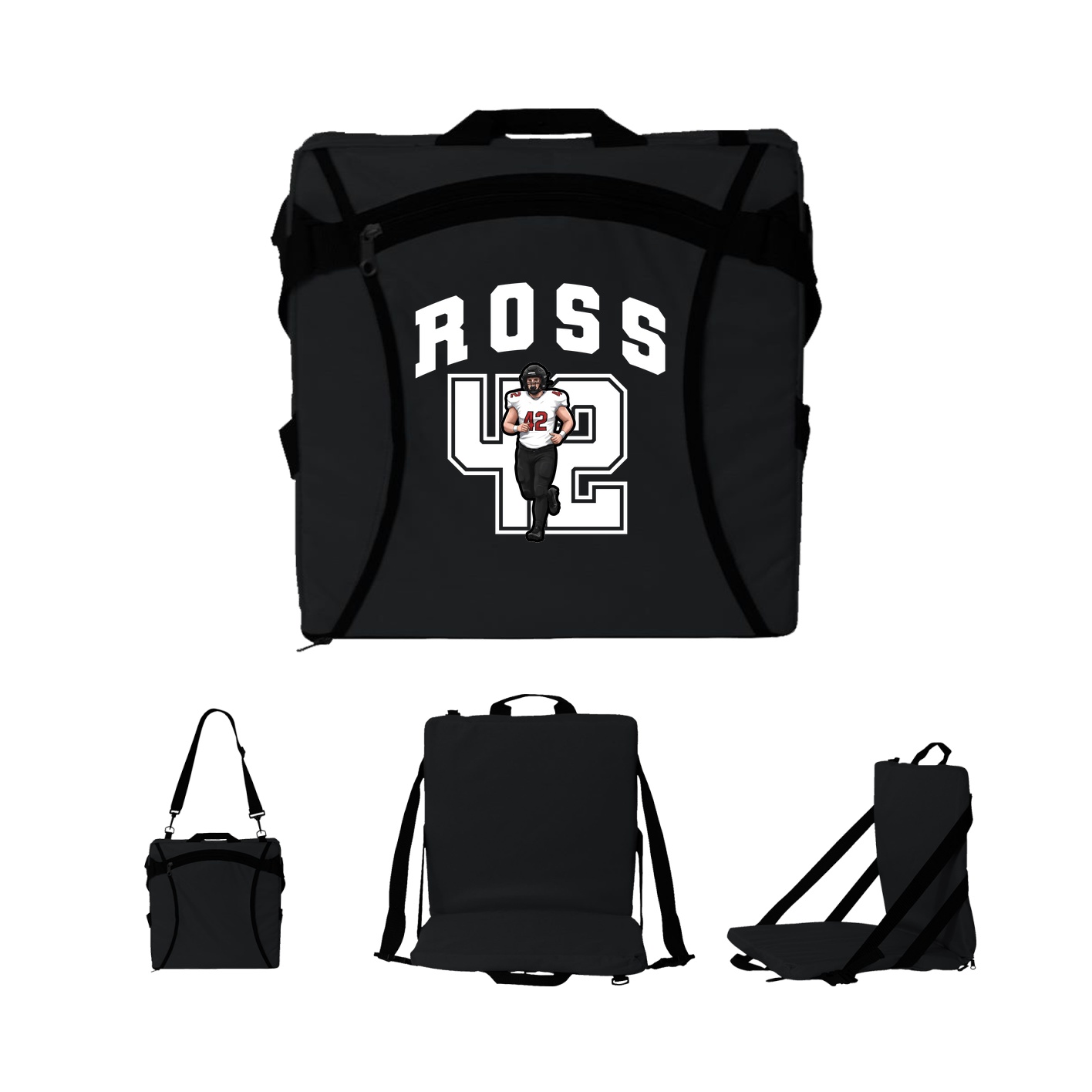 Folding Stadium Seat — Number in Black