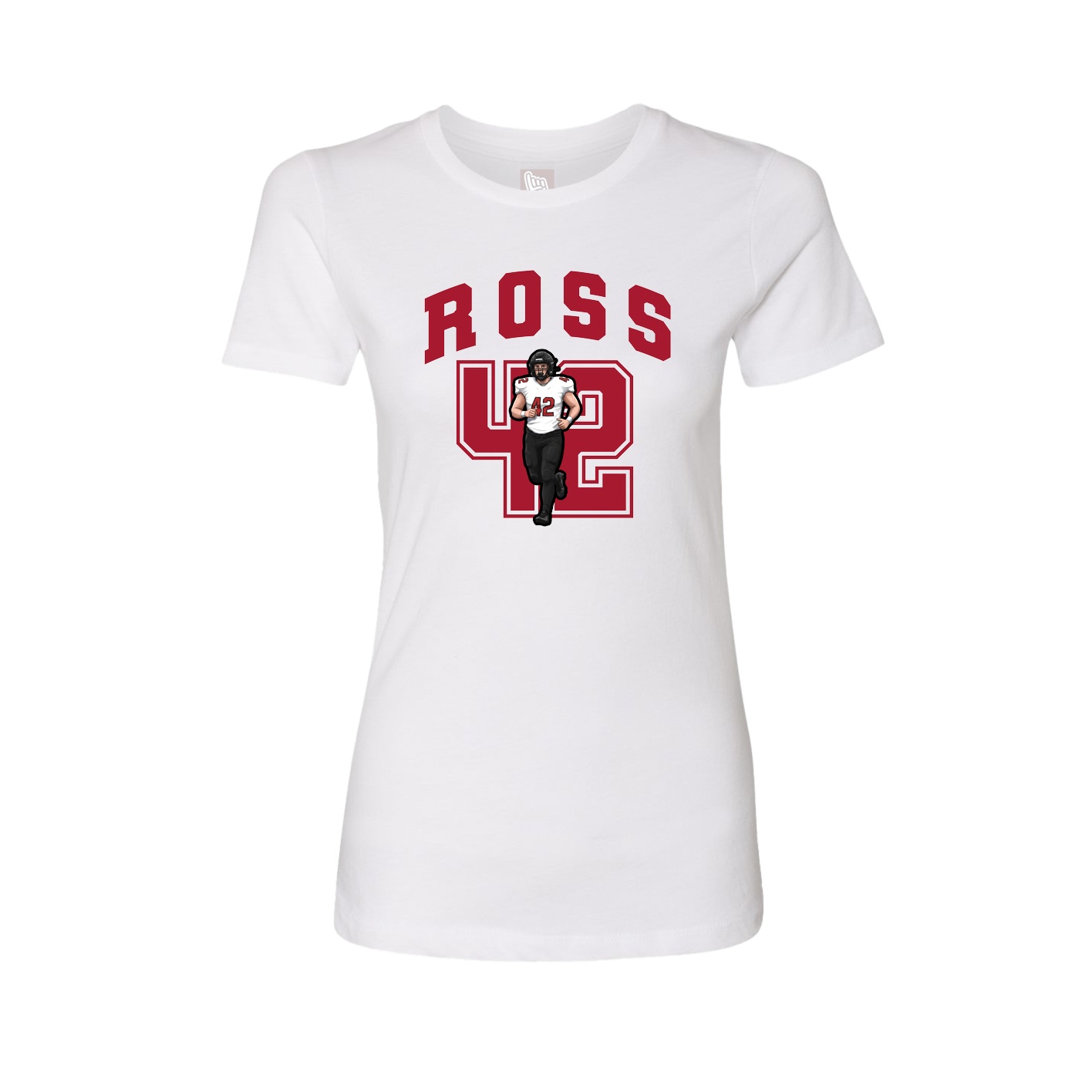 Fitted Women's Tee — Number in White