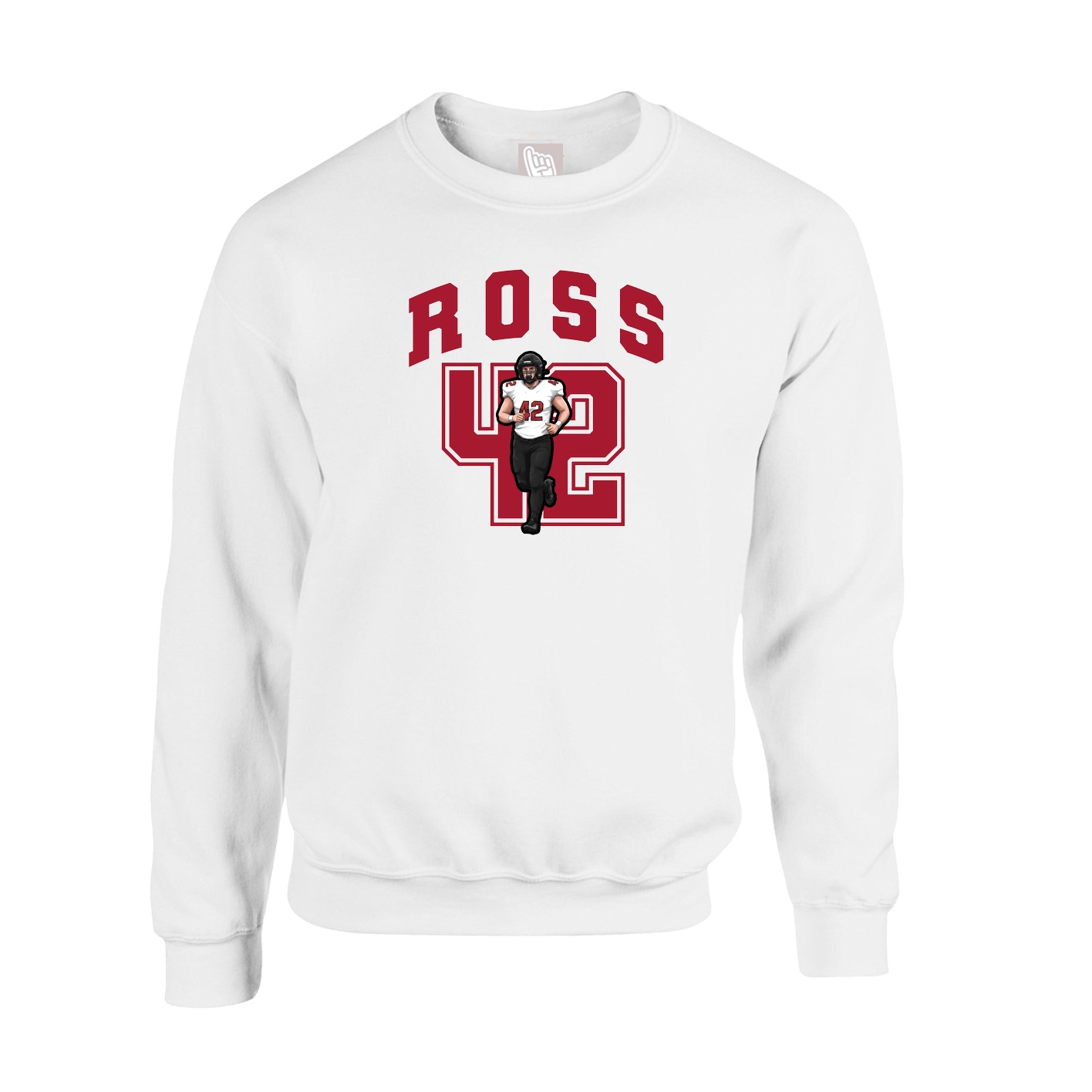 Fleece Crew — Number in White