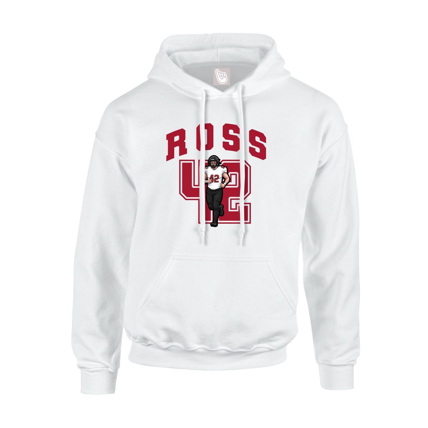 Youth Hoodie — Number in White