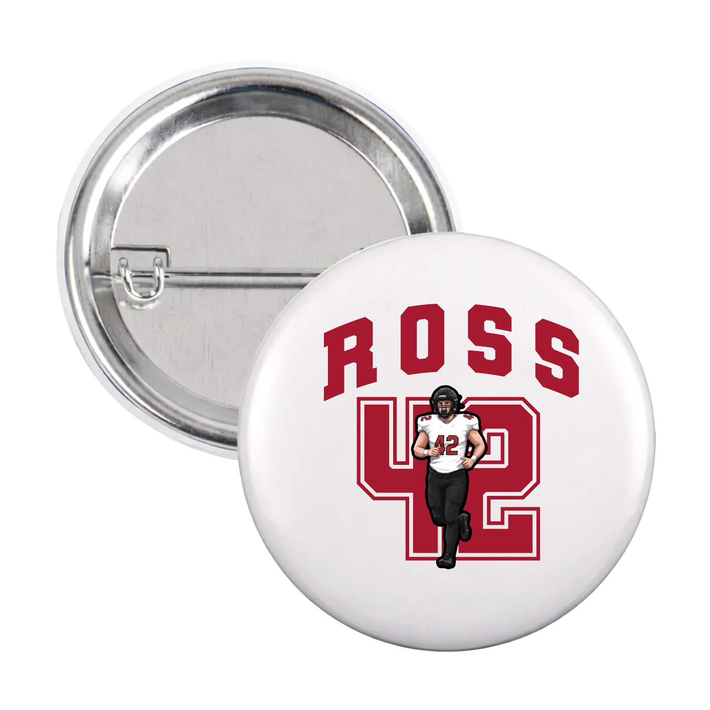 Game Day Button — Number in White
