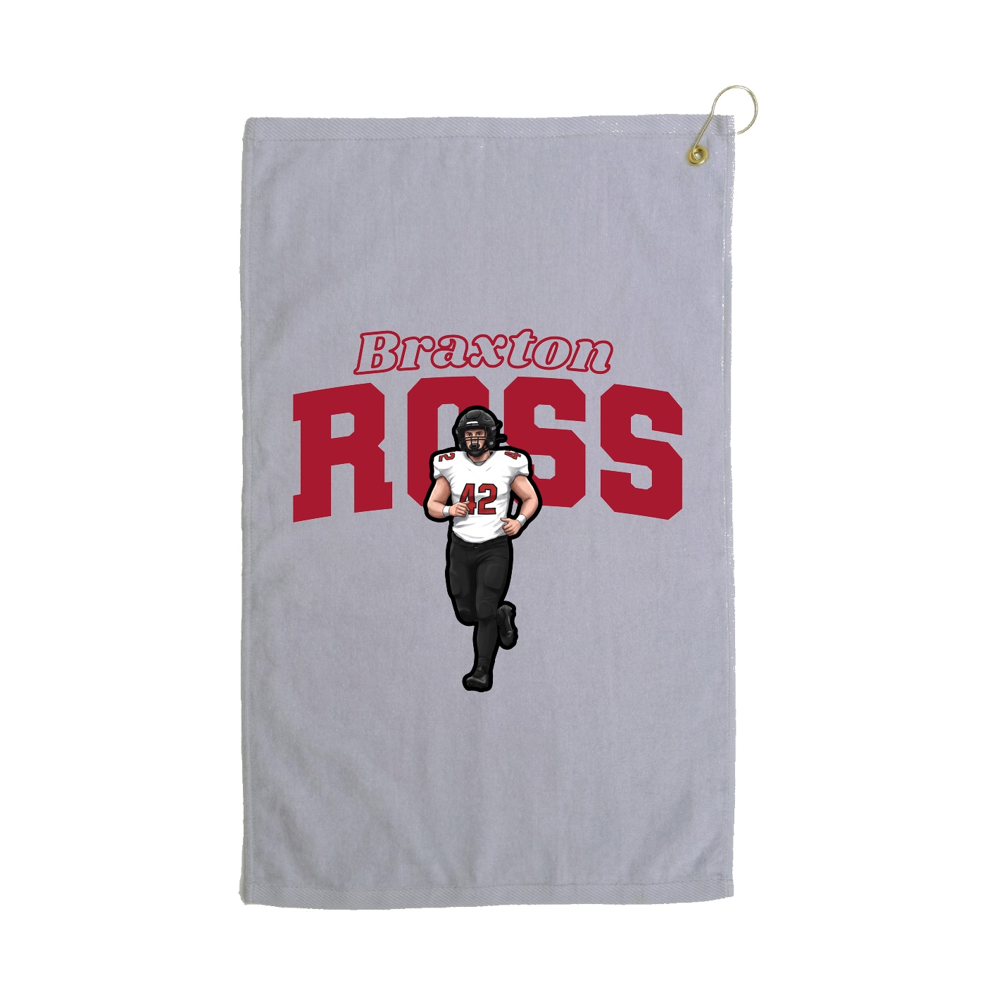 Golf Towel — Name Arch in Grey