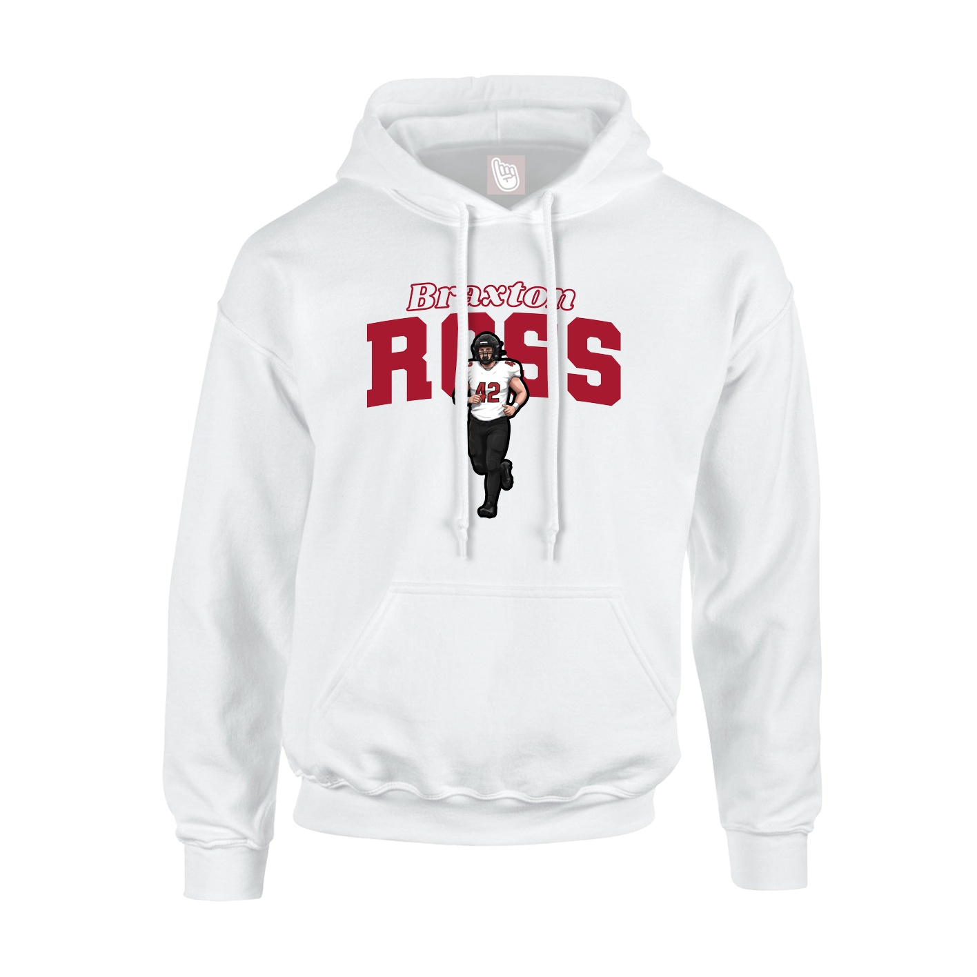 Hoodie — Name Arch in White