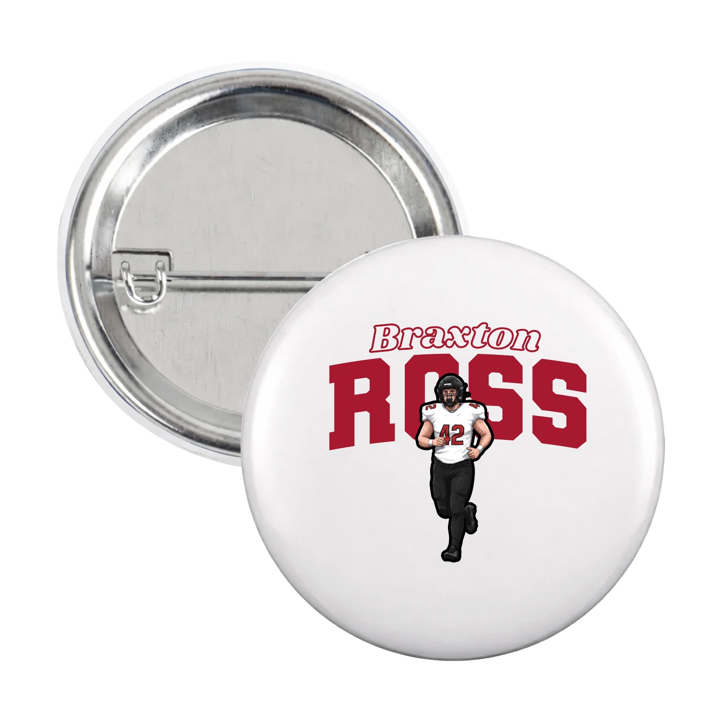Game Day Button — Name Arch in White