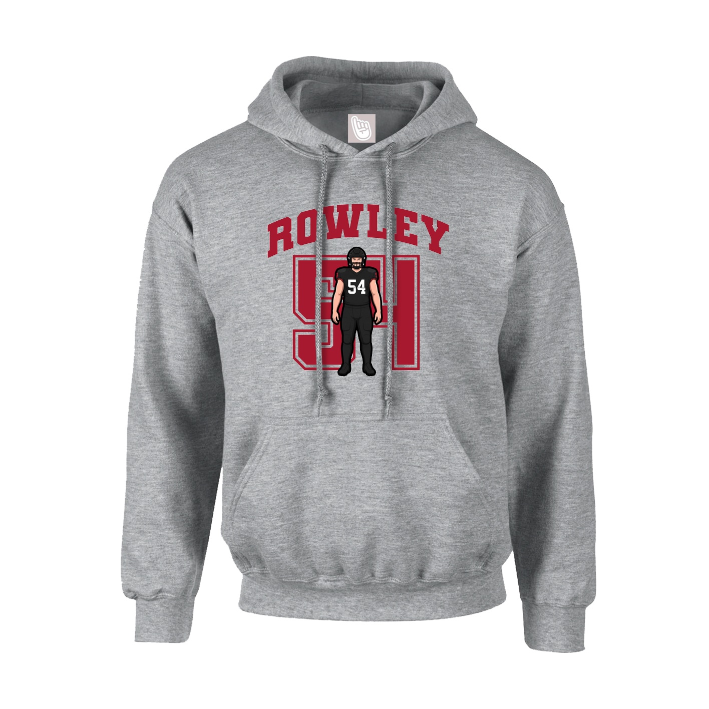 Youth Hoodie — Number in Grey