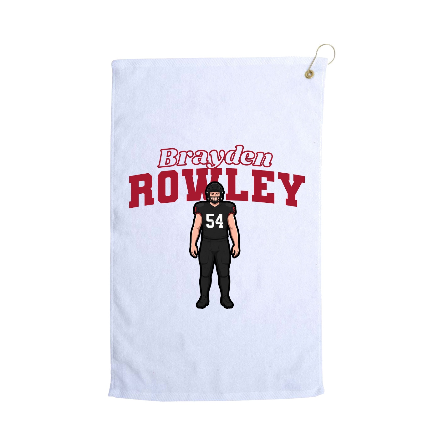 Golf Towel — Name Arch in White