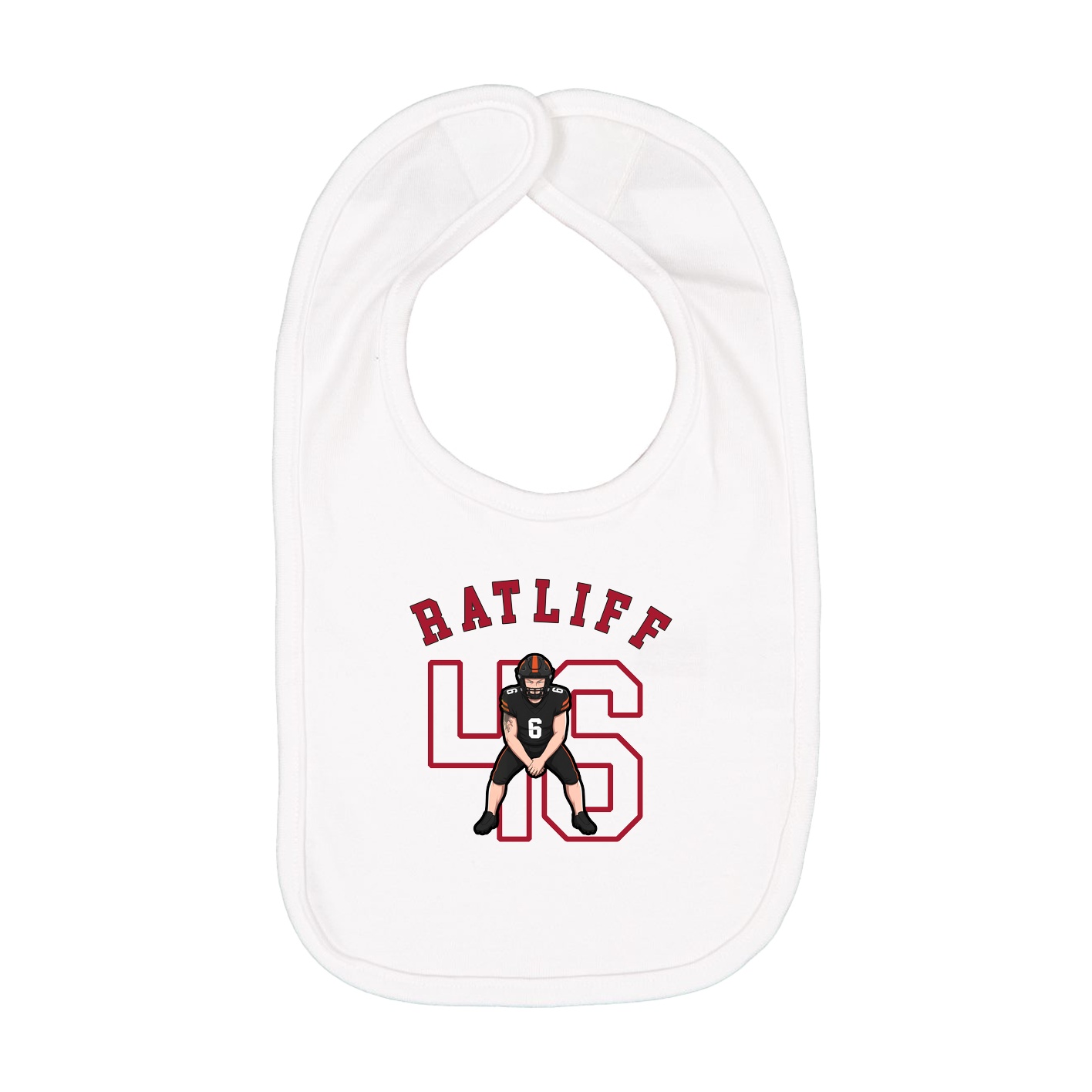 Infant Bib — Shirsey Arch in White