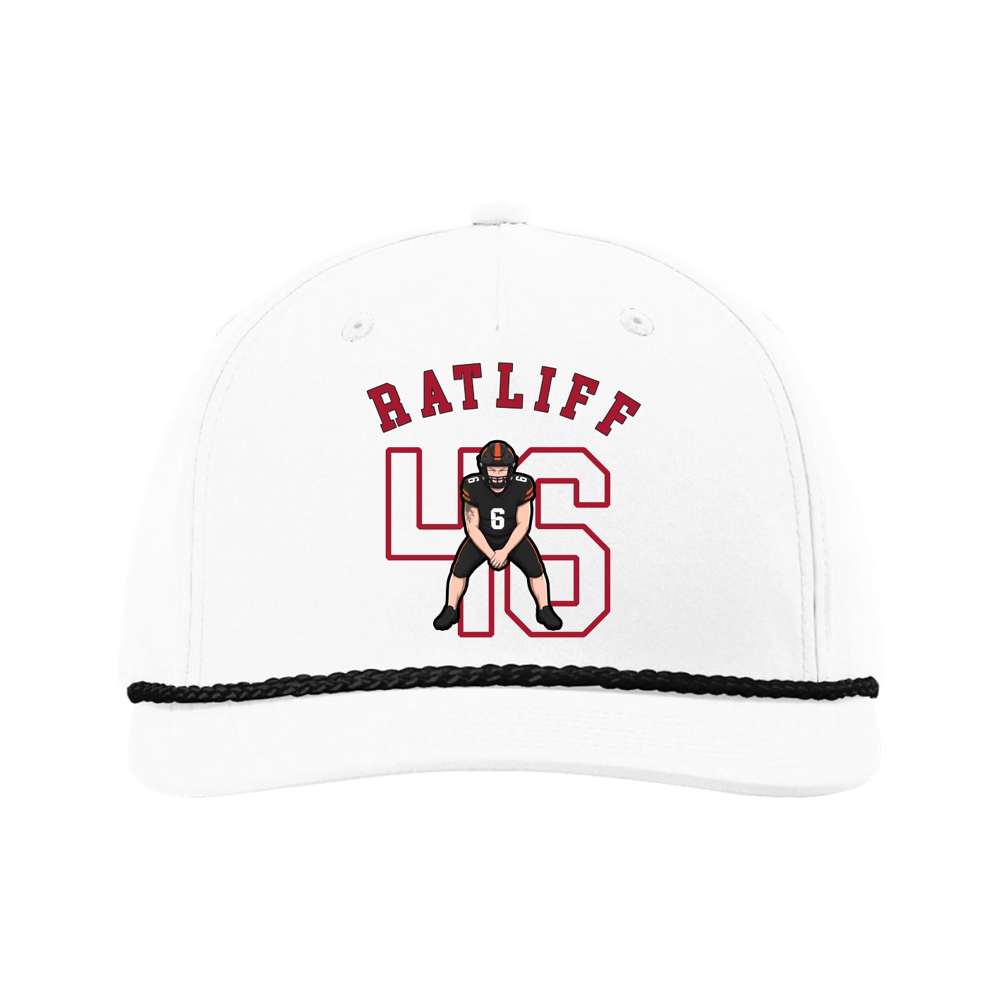 Five-Panel Classic Rope Cap — Shirsey Arch in White