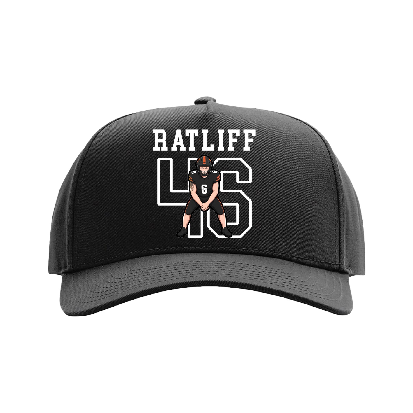 Full Fabric Five-Panel Champ Cap — Shirsey in Black