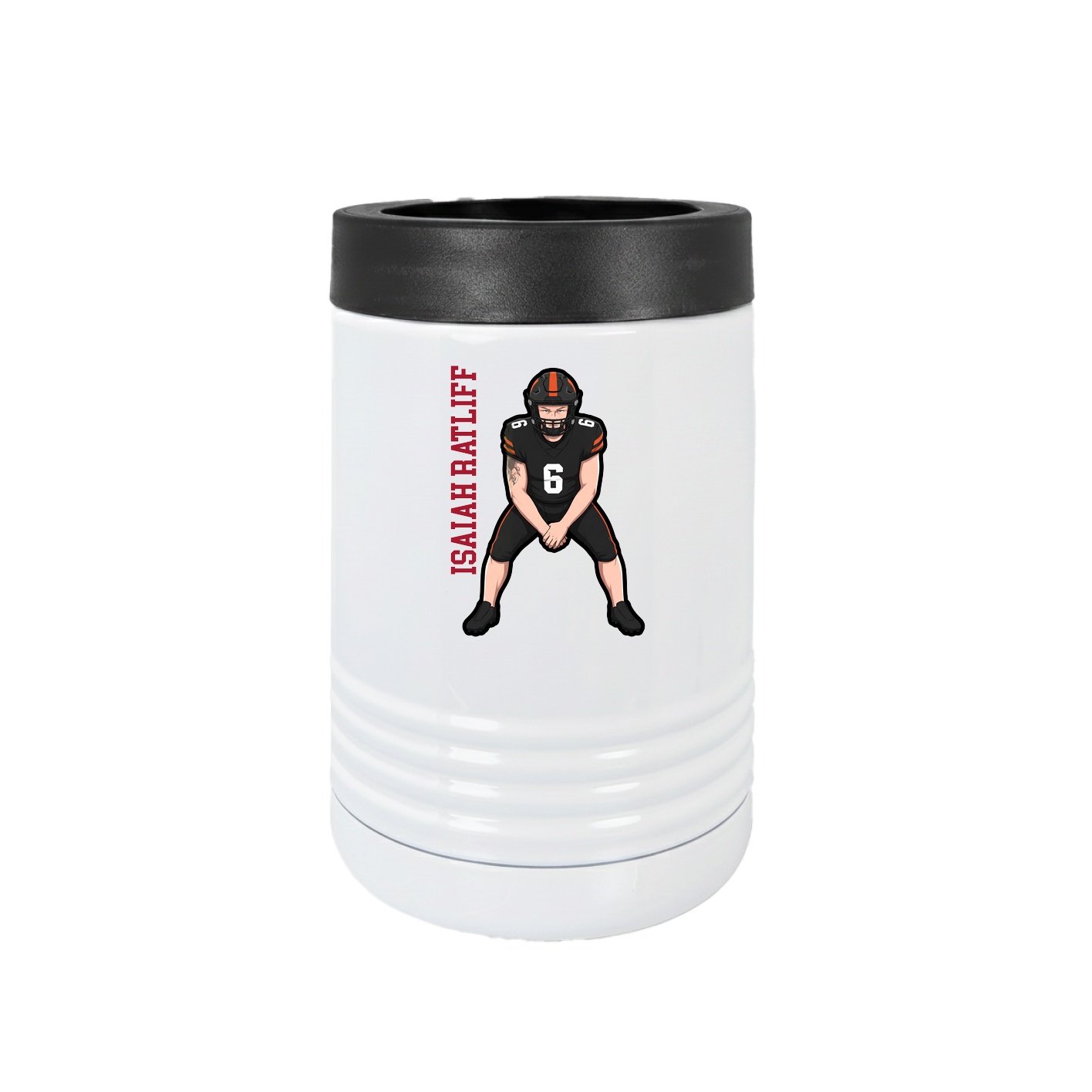 Beverage Holder — Name Vertical in White