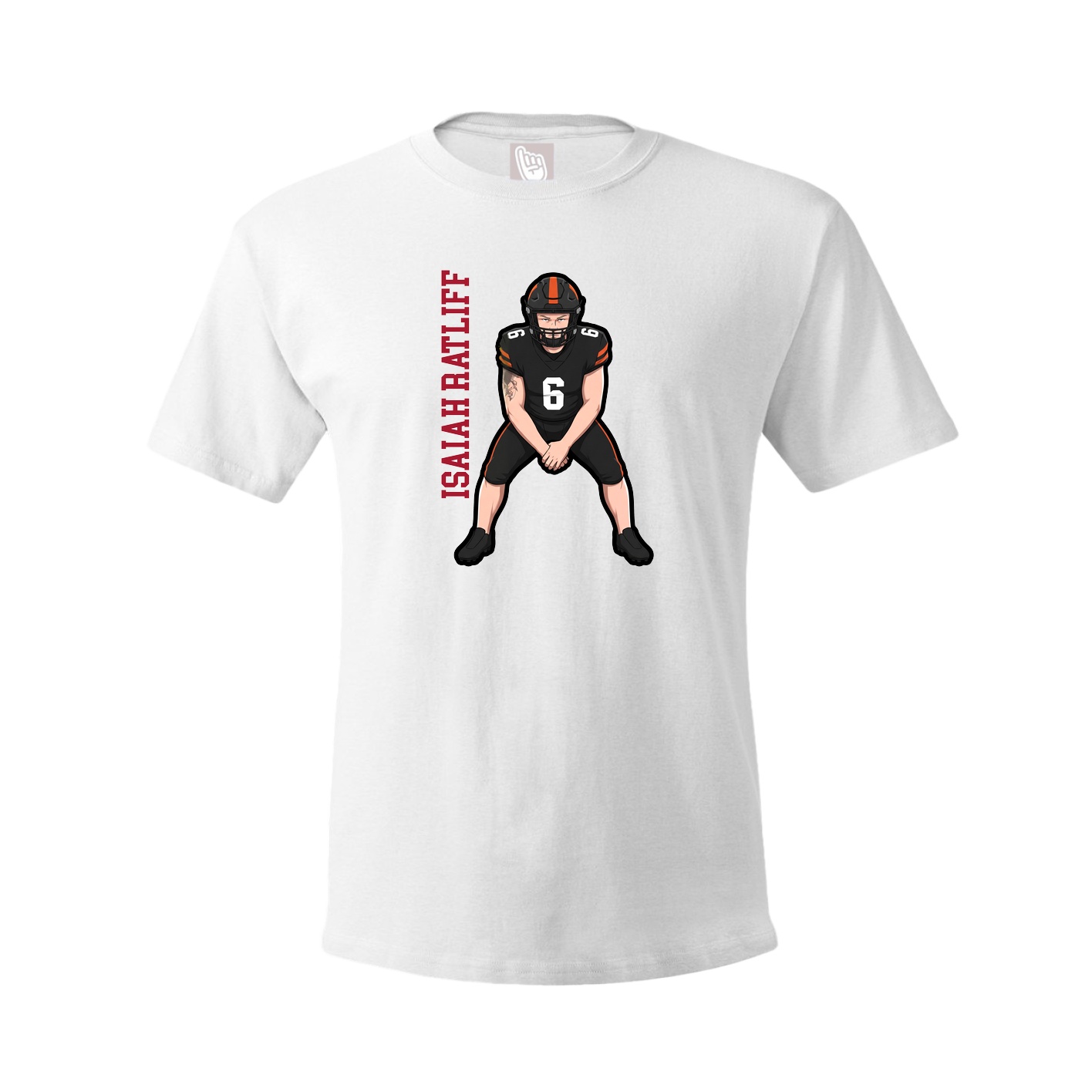 Tee — Name Vertical in White