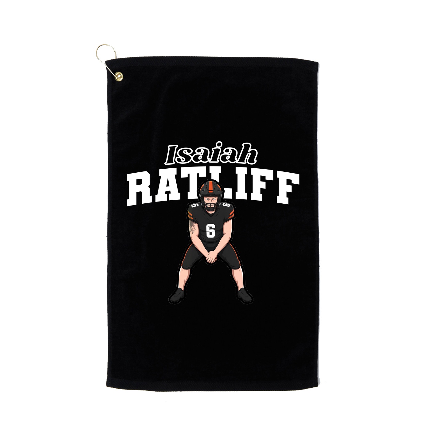 Golf Towel — Name Arch in Black