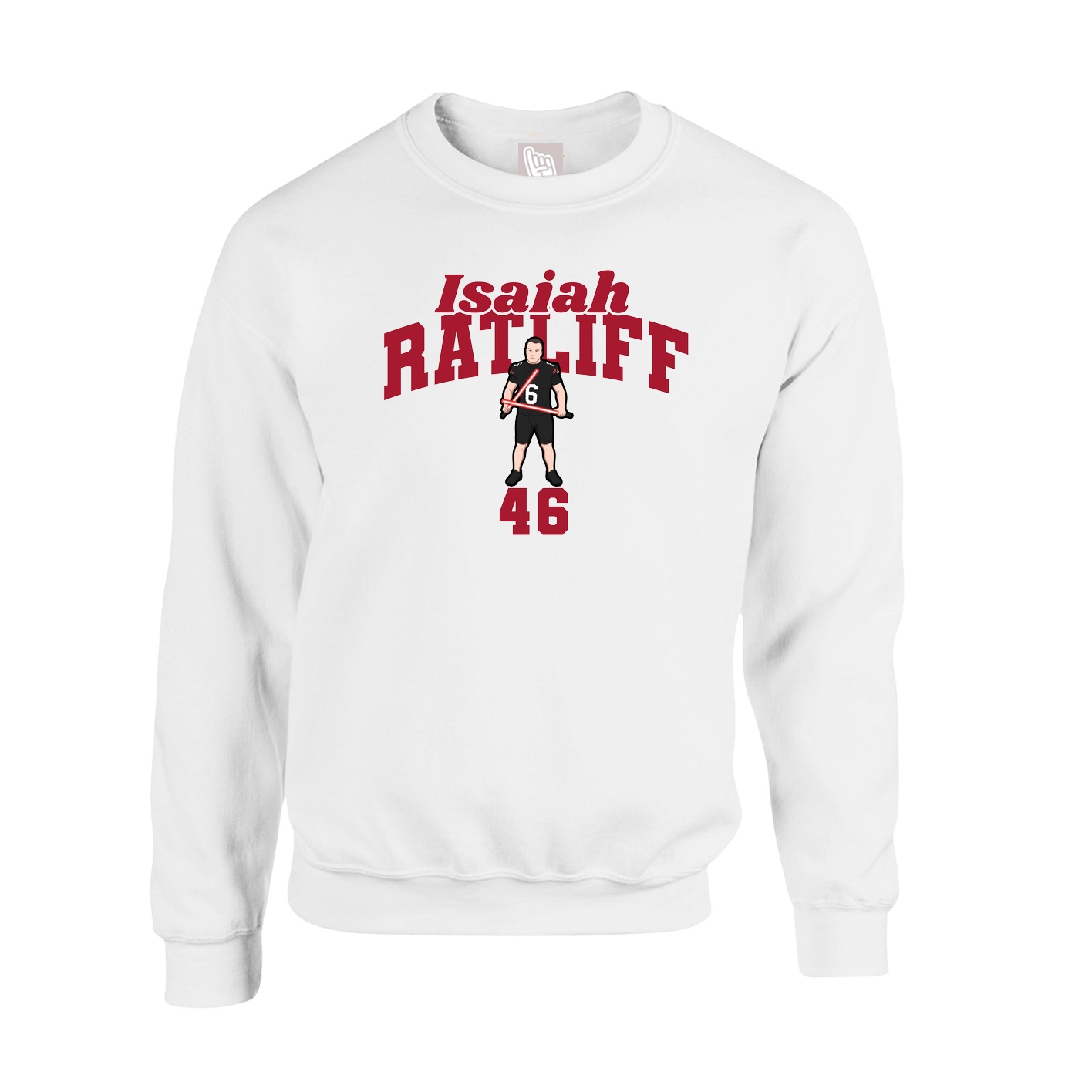 Fleece Crew — Signature Arch in White