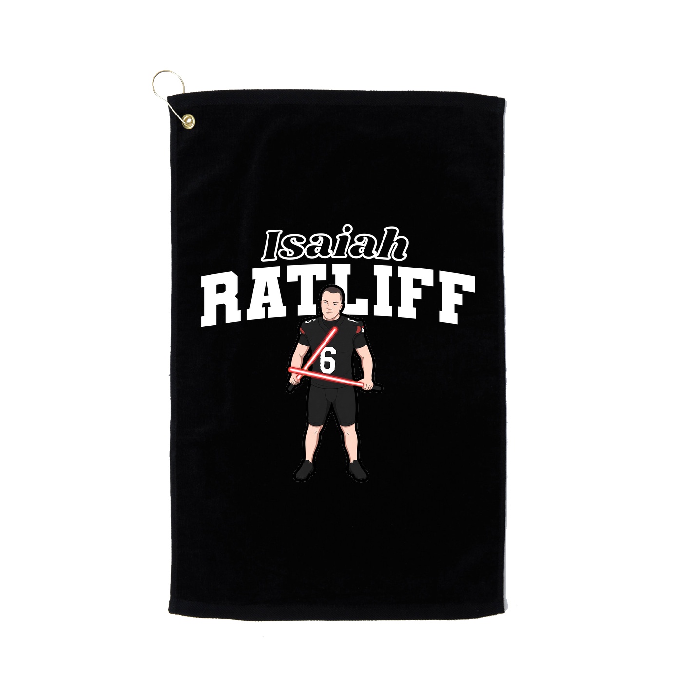 Golf Towel — Name Arch in Black