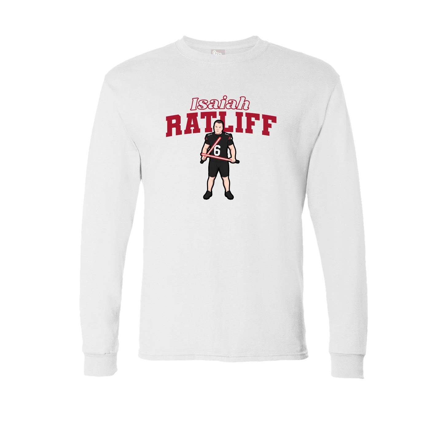 Long Sleeve Tee — Name Arch in White