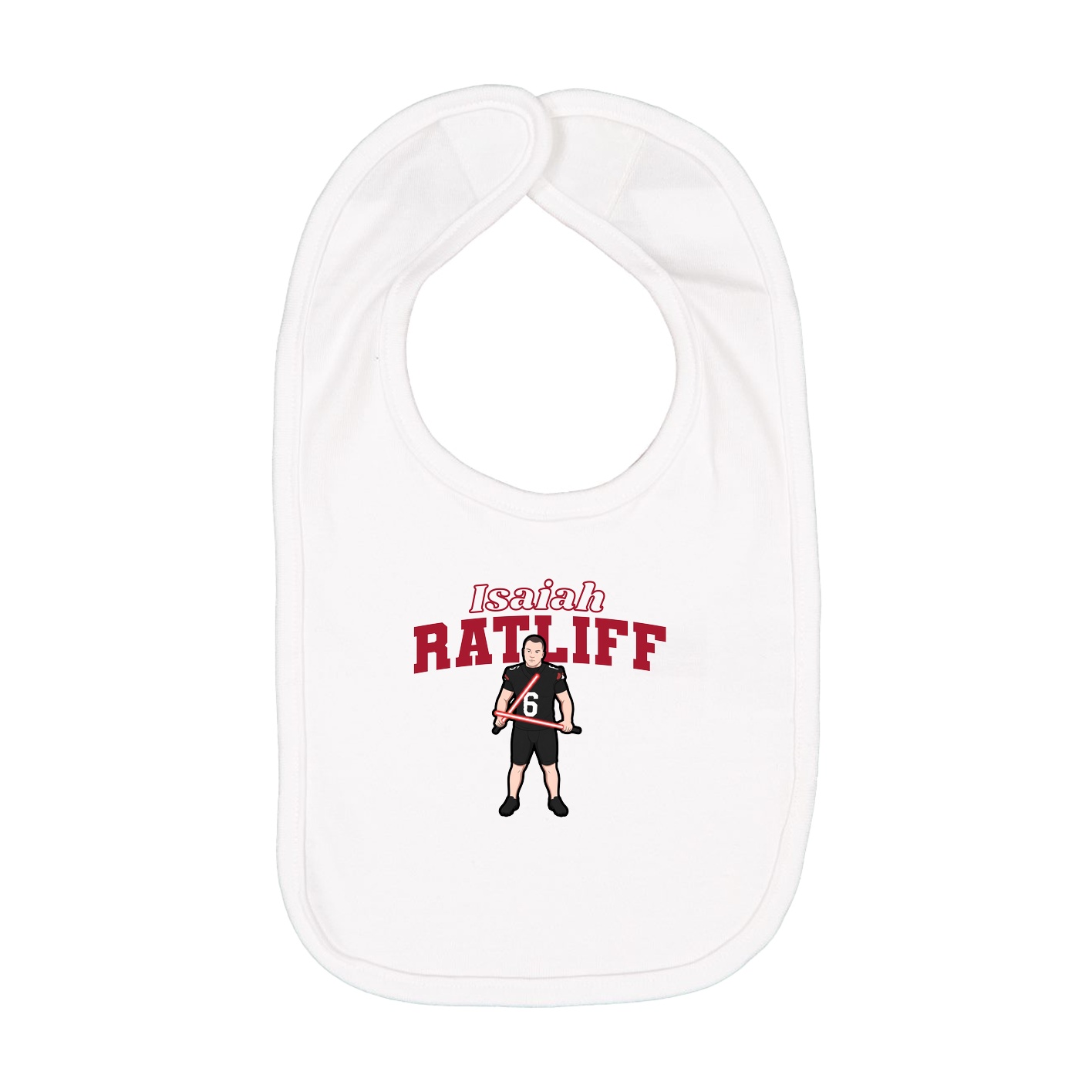 Infant Bib — Name Arch in White