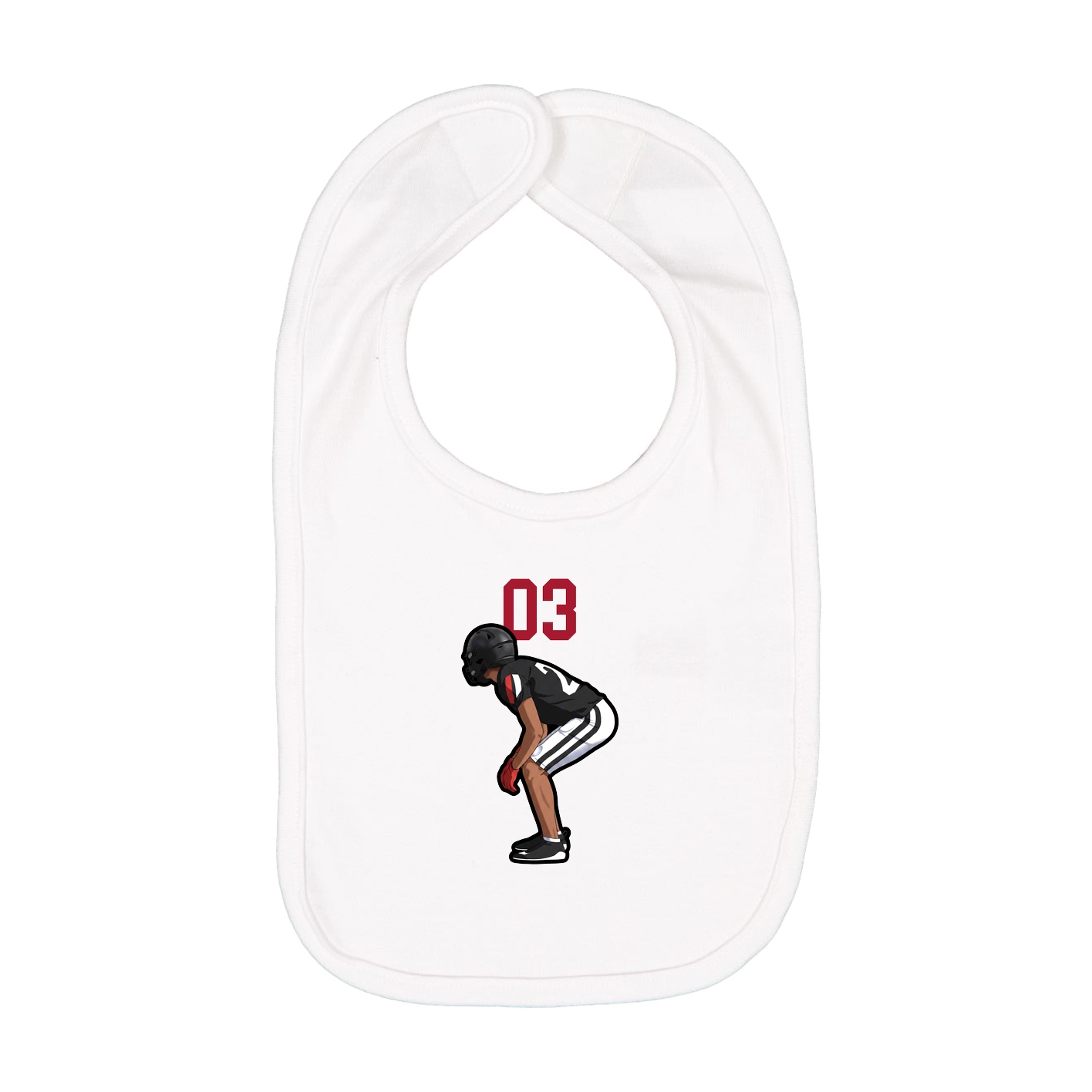 Infant Bib — Number Top in White