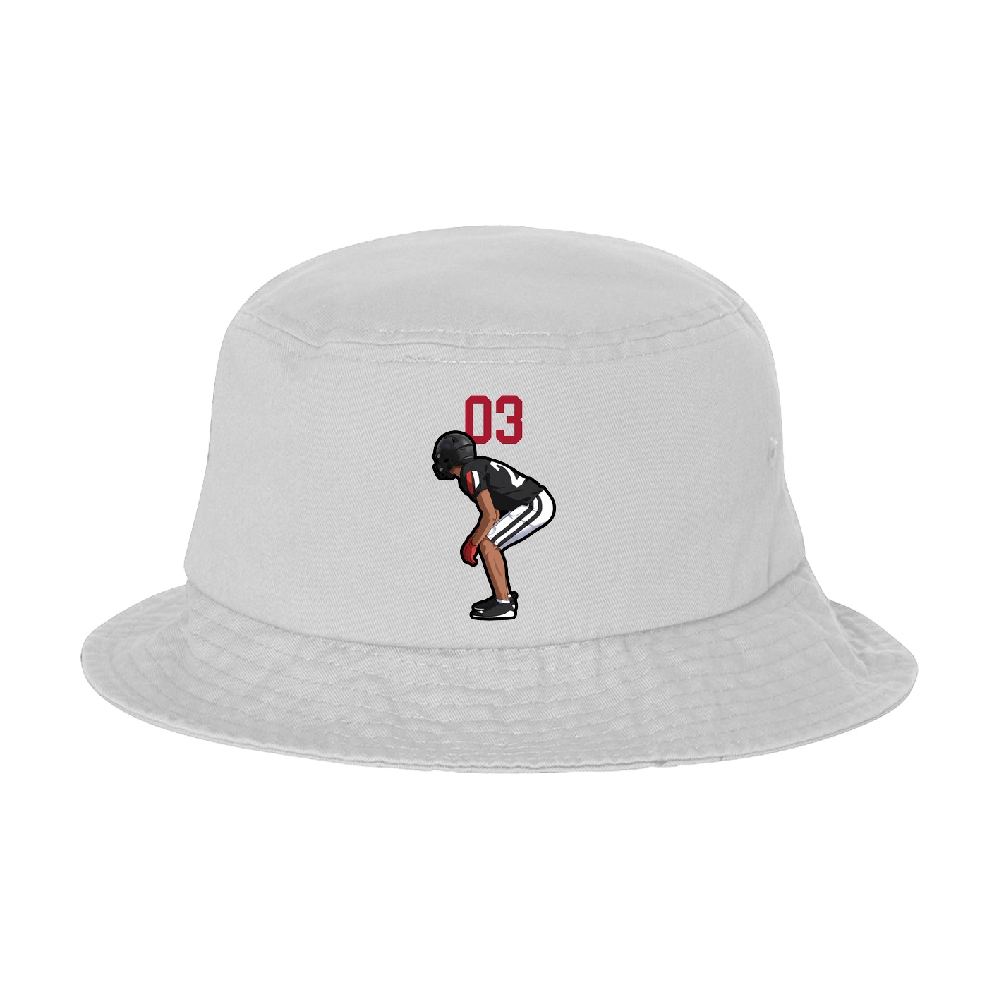 Bucket Cap — Number Top in White