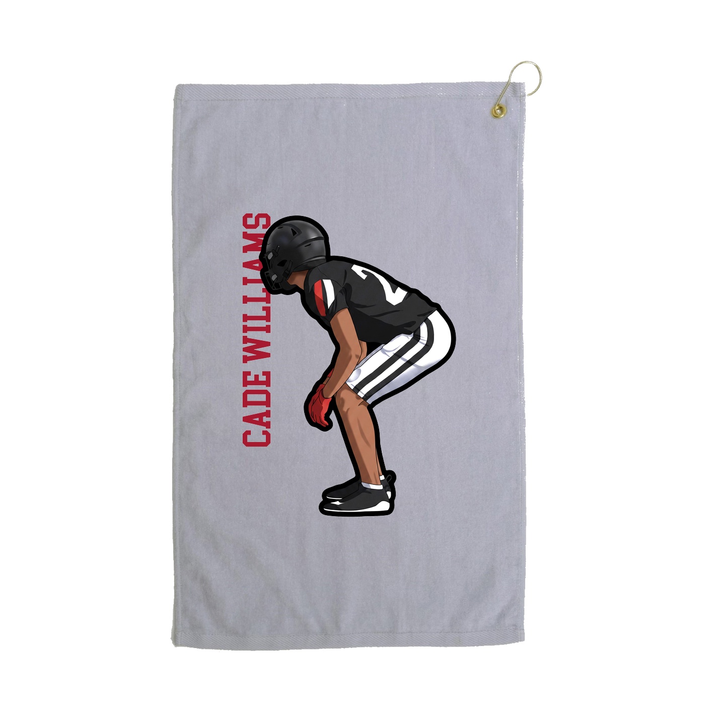 Golf Towel — Name Vertical in Grey