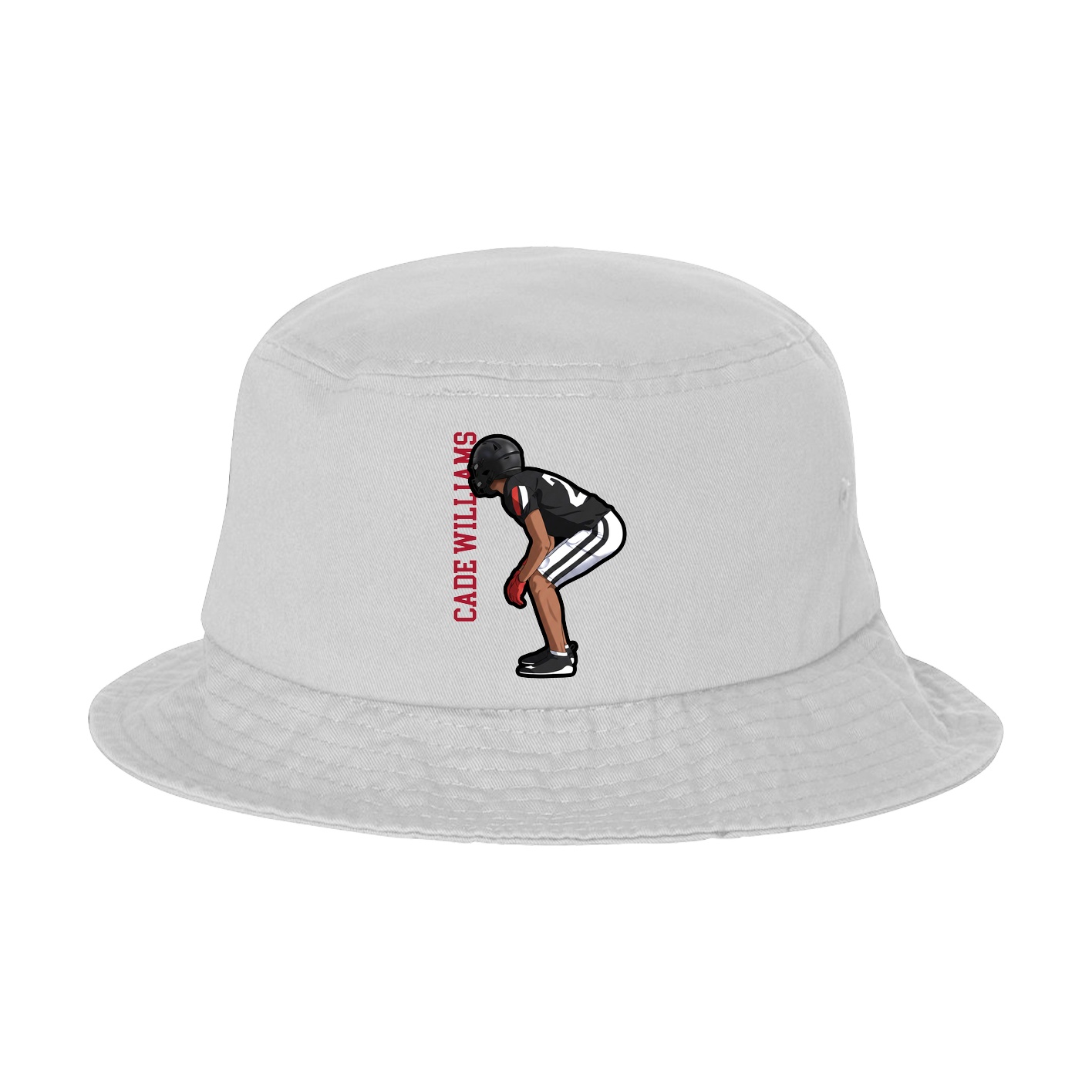 Bucket Cap — Name Vertical in White