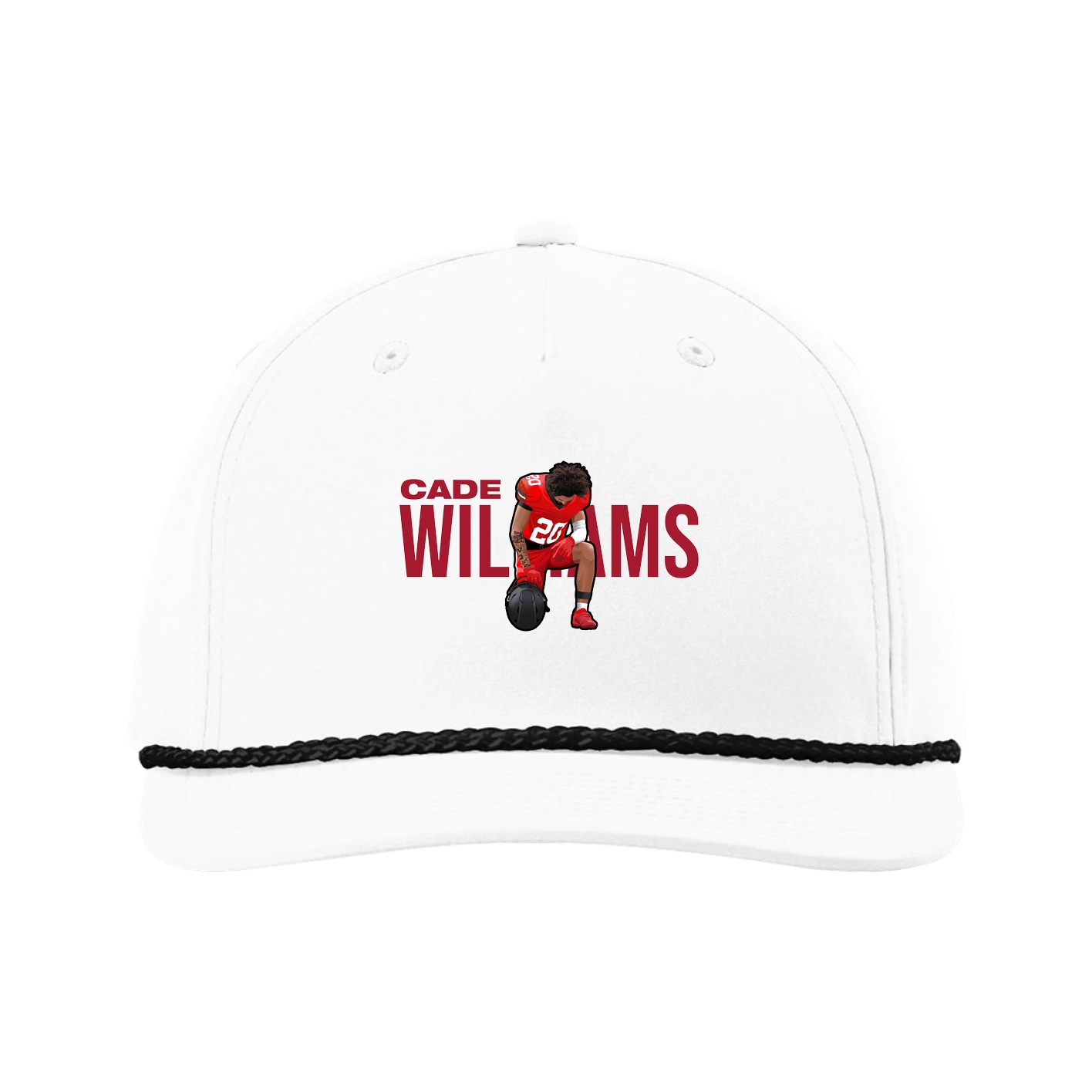 Five-Panel Classic Rope Cap — Player Name in White