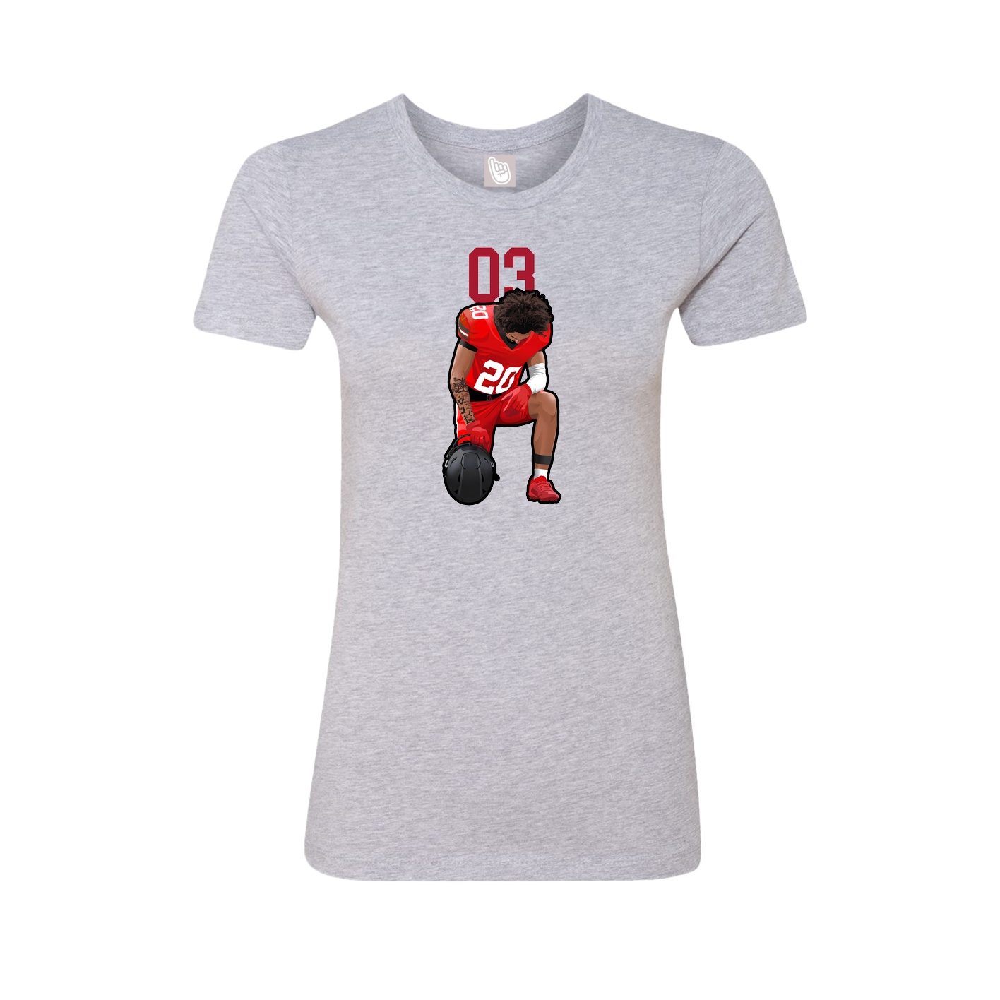 Fitted Women's Tee — Number Top in Grey