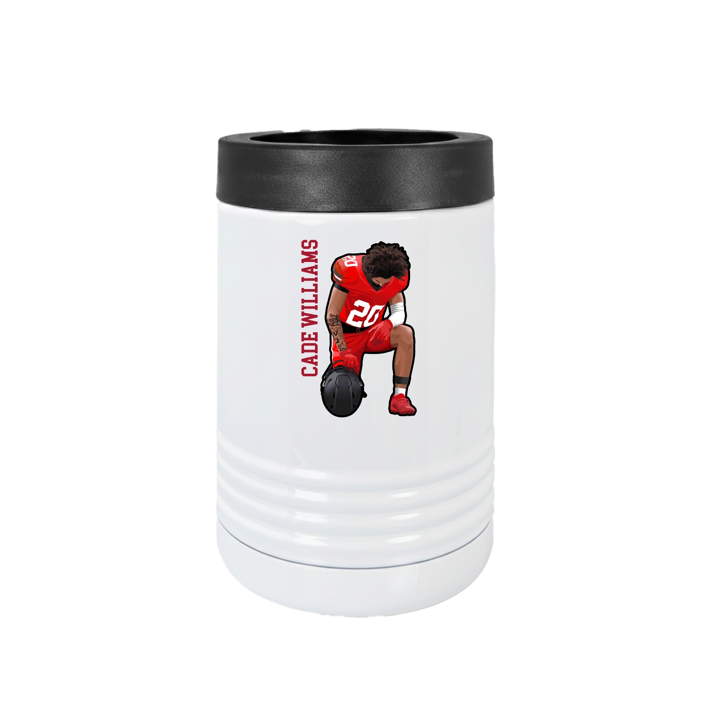 Beverage Holder — Name Vertical in White