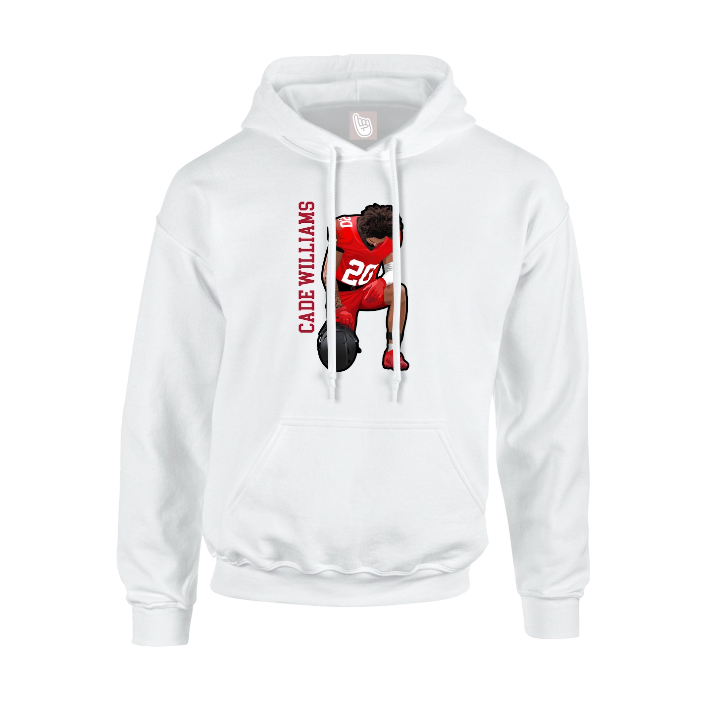 Hoodie — Name Vertical in White
