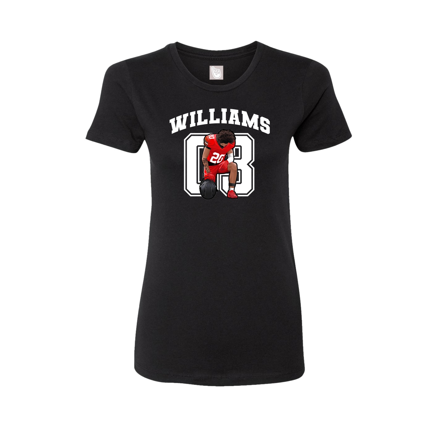 Fitted Women's Tee — Number in Black