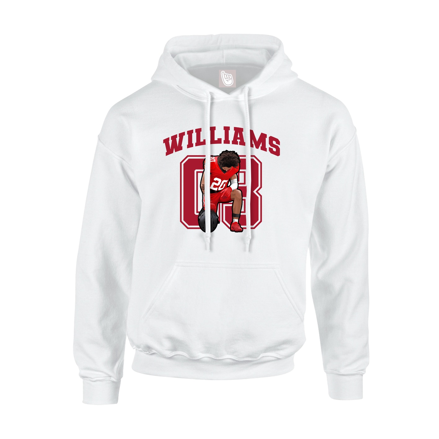 Youth Hoodie — Number in White