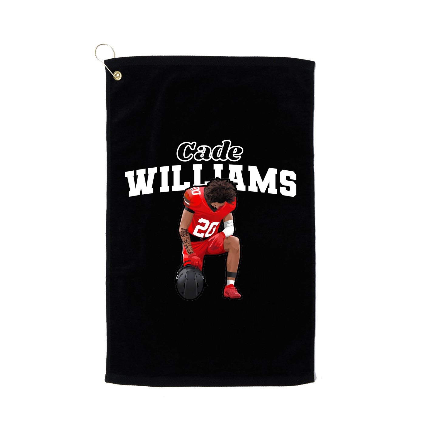 Golf Towel — Name Arch in Black