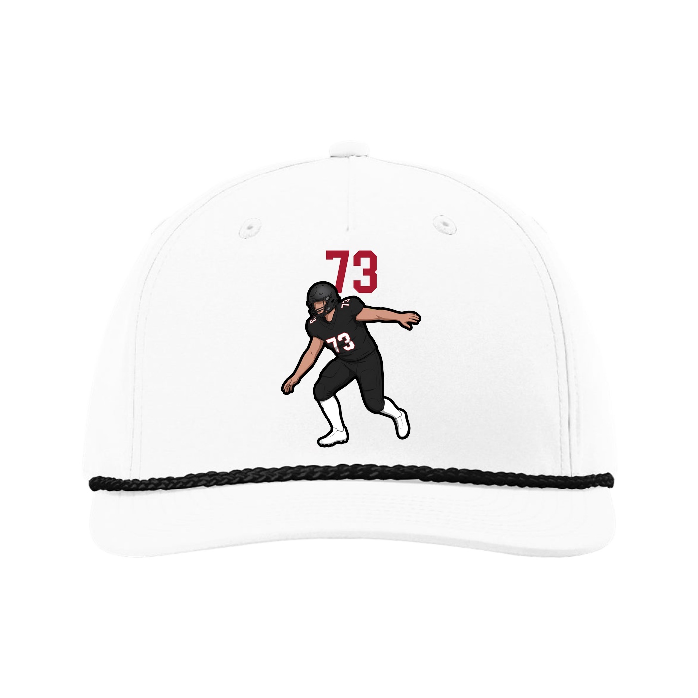 Five-Panel Classic Rope Cap — Number Top in White