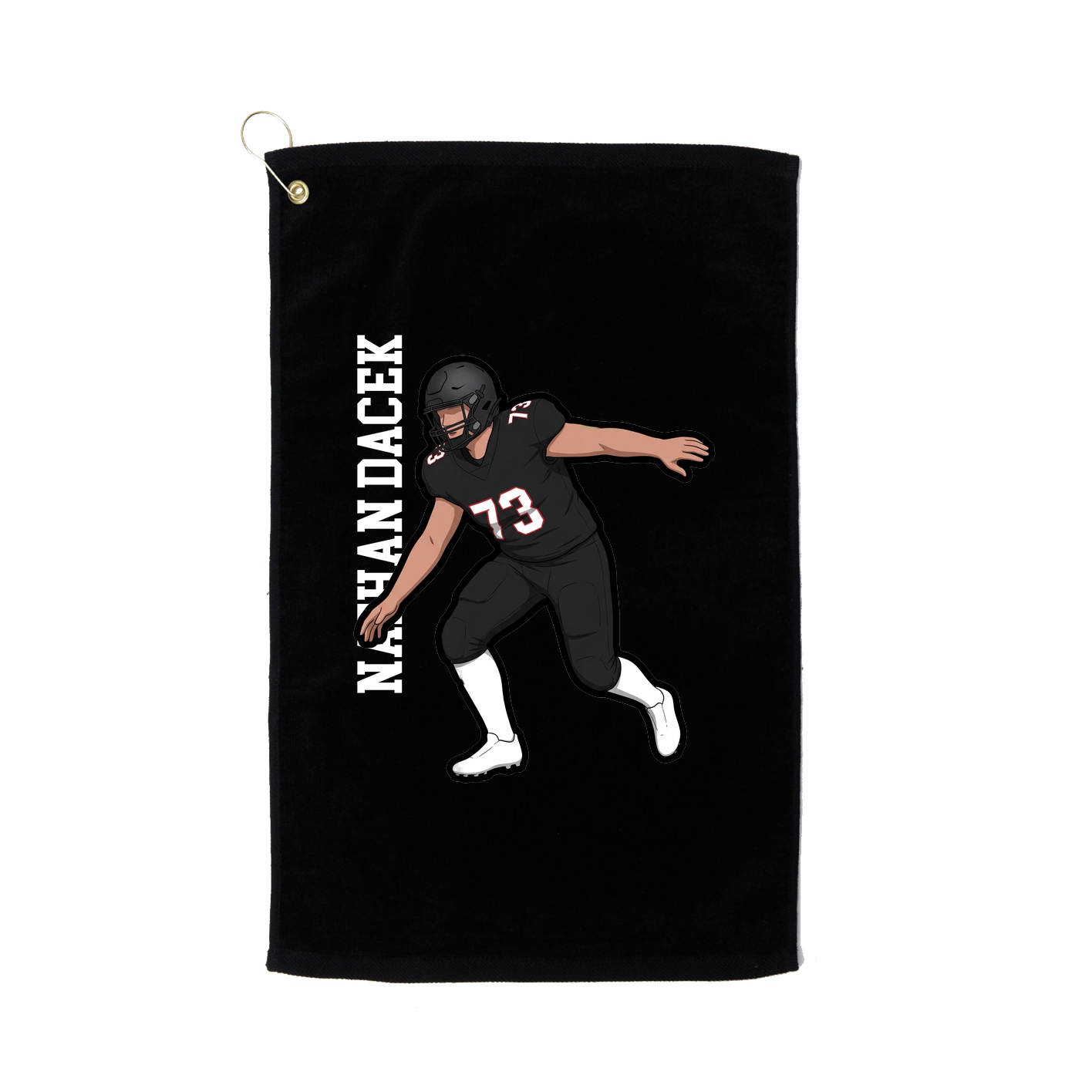 Golf Towel — Name Vertical in Black