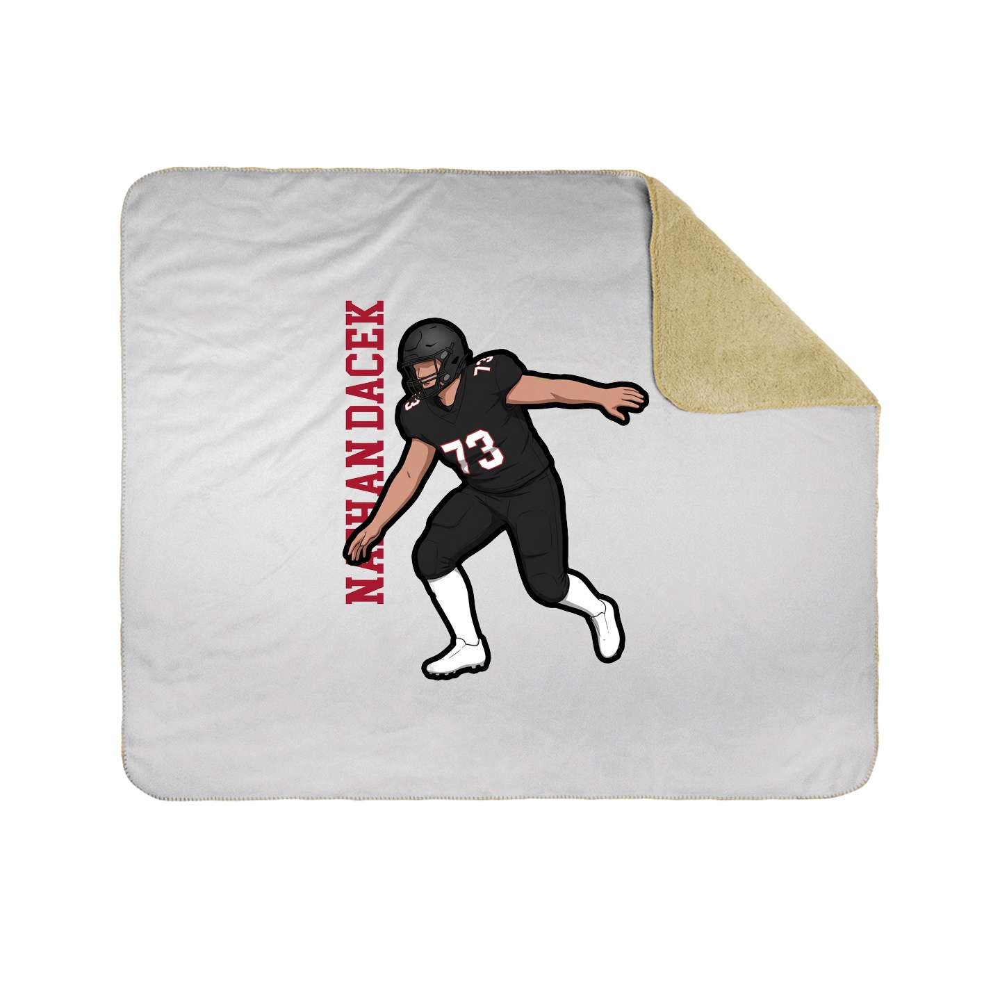 Throw Blanket — Name Vertical in White