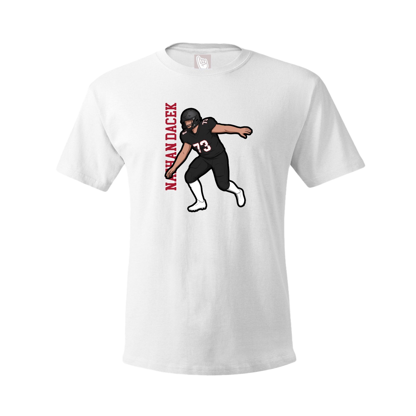 Youth Tee — Name Vertical in White