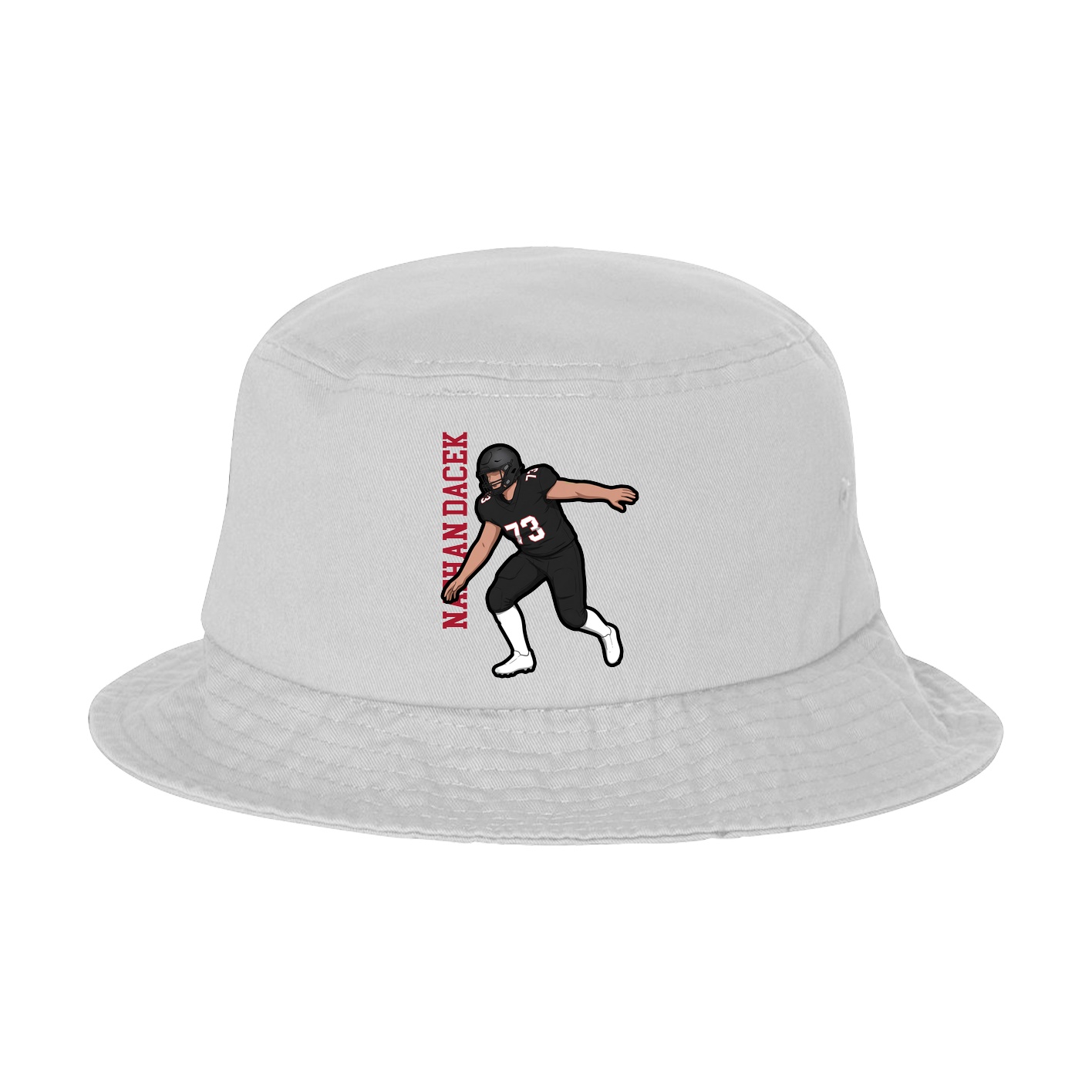 Bucket Cap — Name Vertical in White