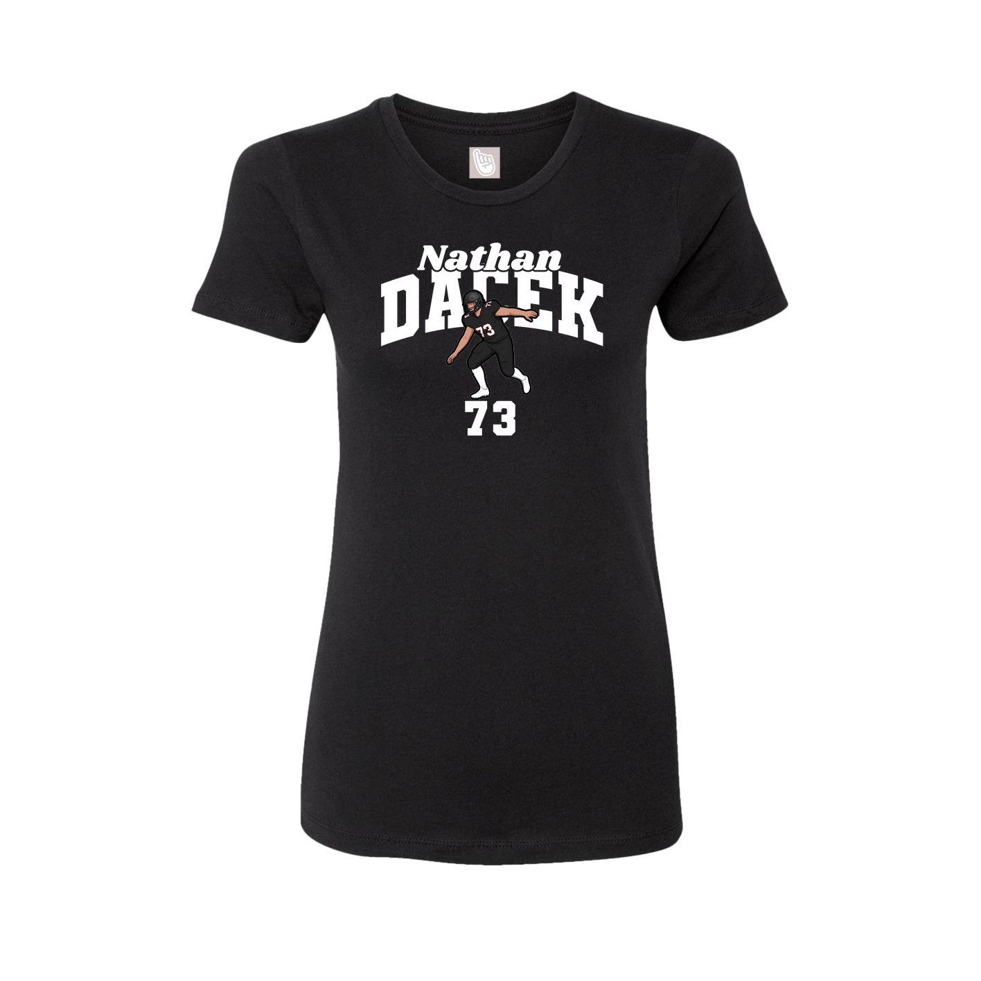 Fitted Women's Tee — Signature Arch in Black