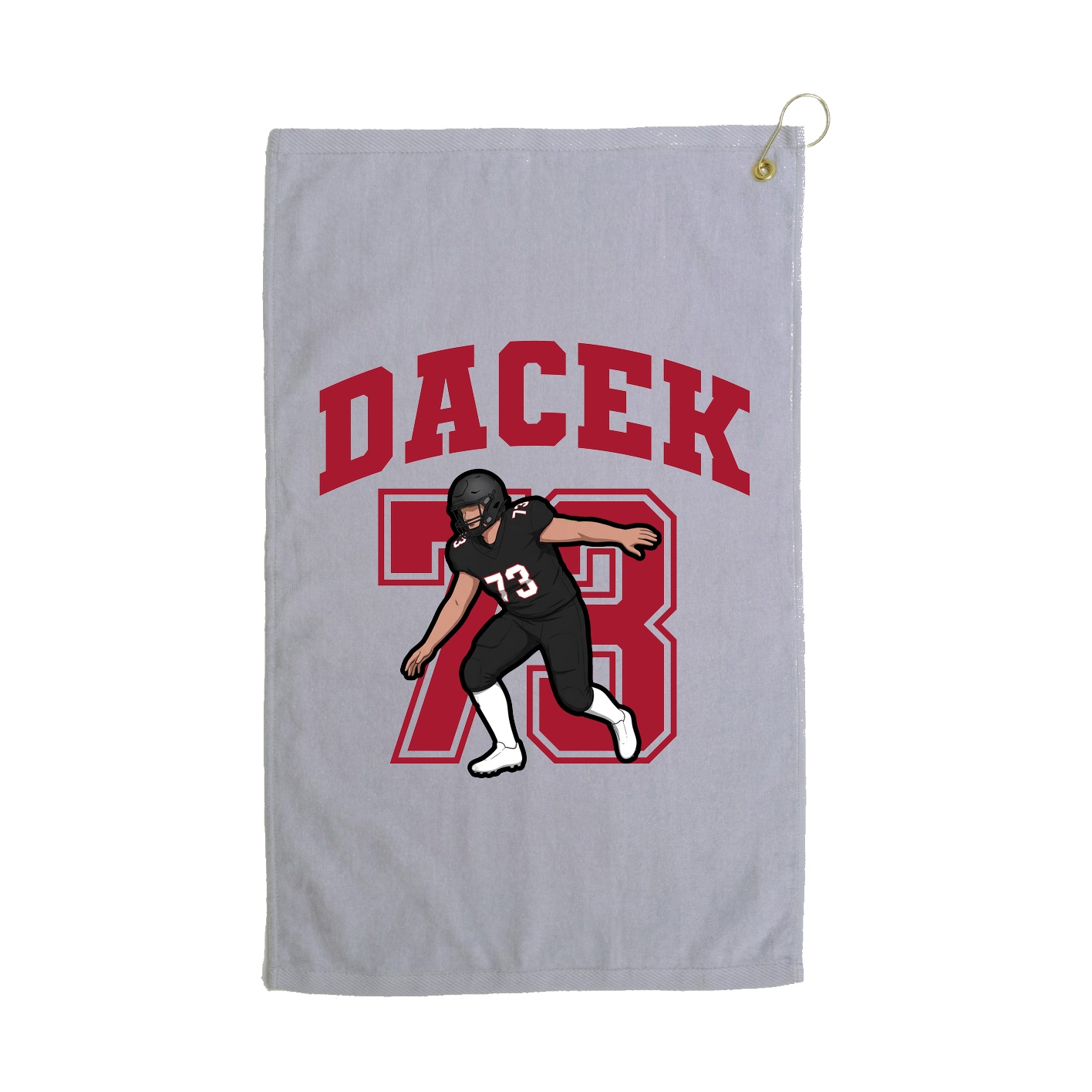 Golf Towel — Number in Grey