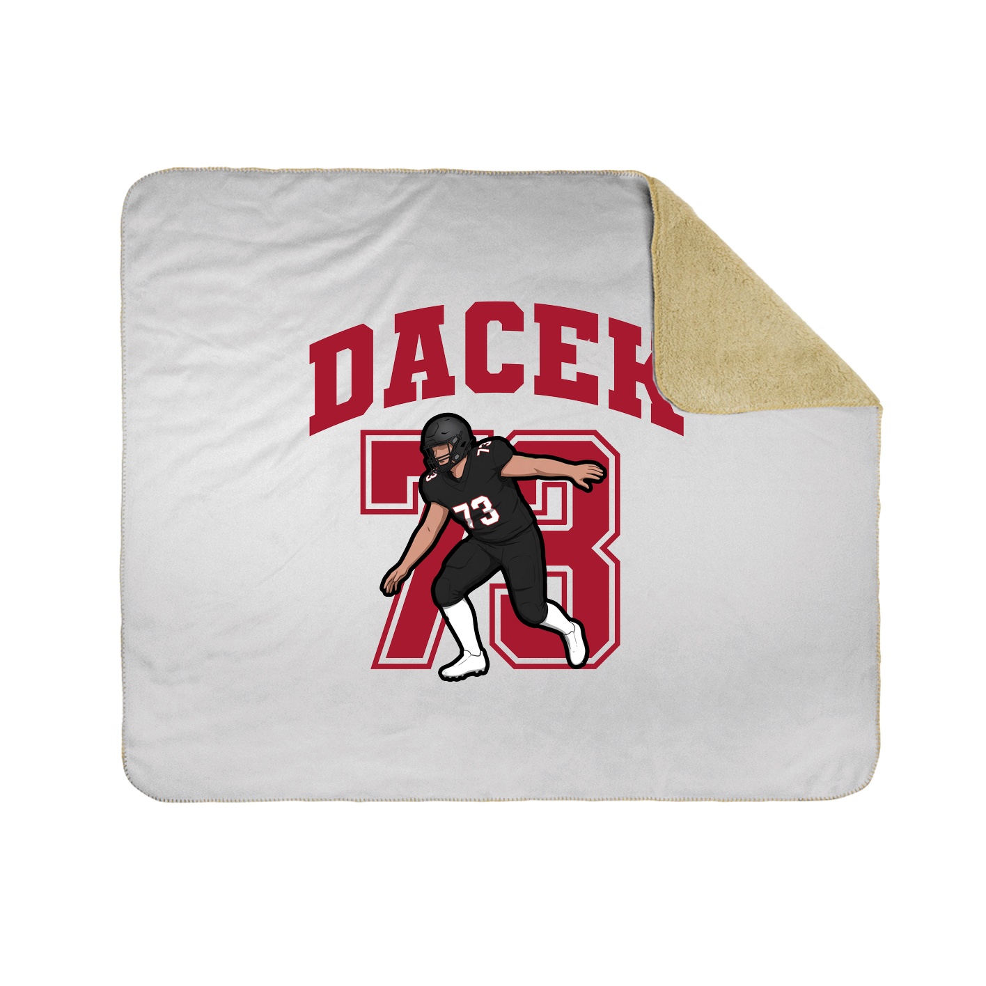 Throw Blanket — Number in White