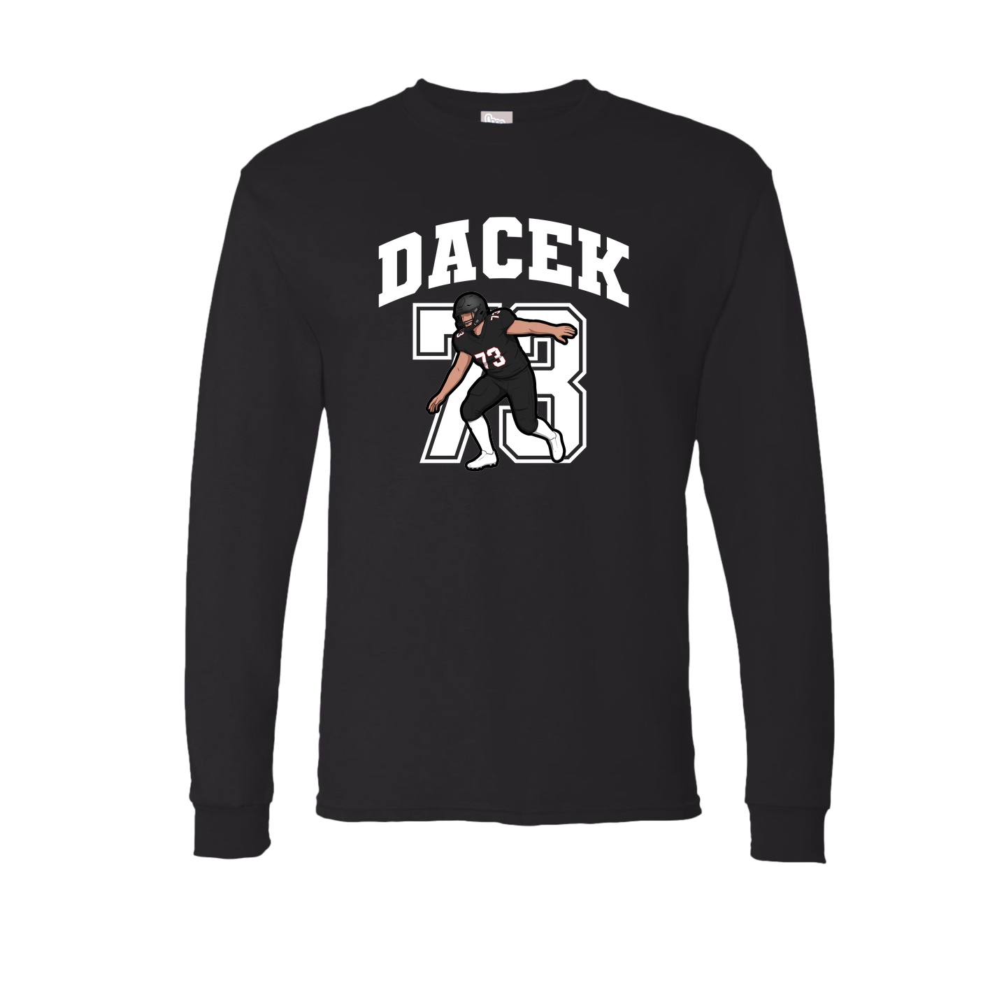Long Sleeve Tee — Number in Black