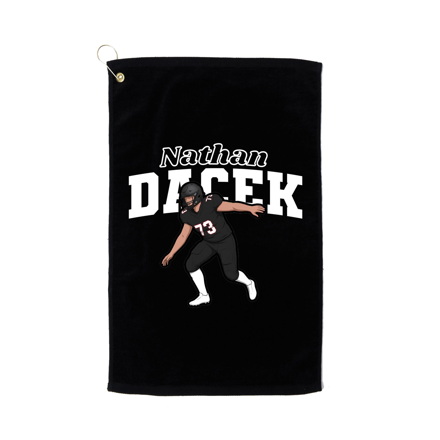 Golf Towel — Name Arch in Black