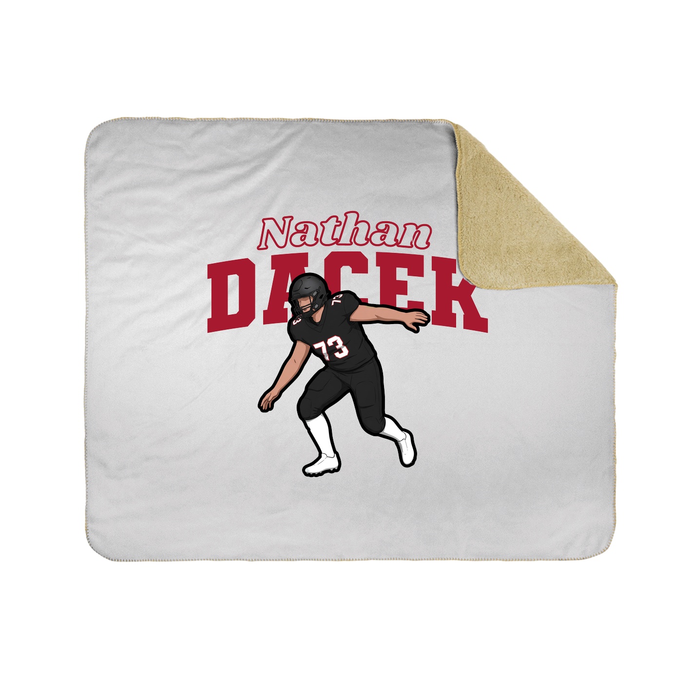 Throw Blanket — Name Arch in White
