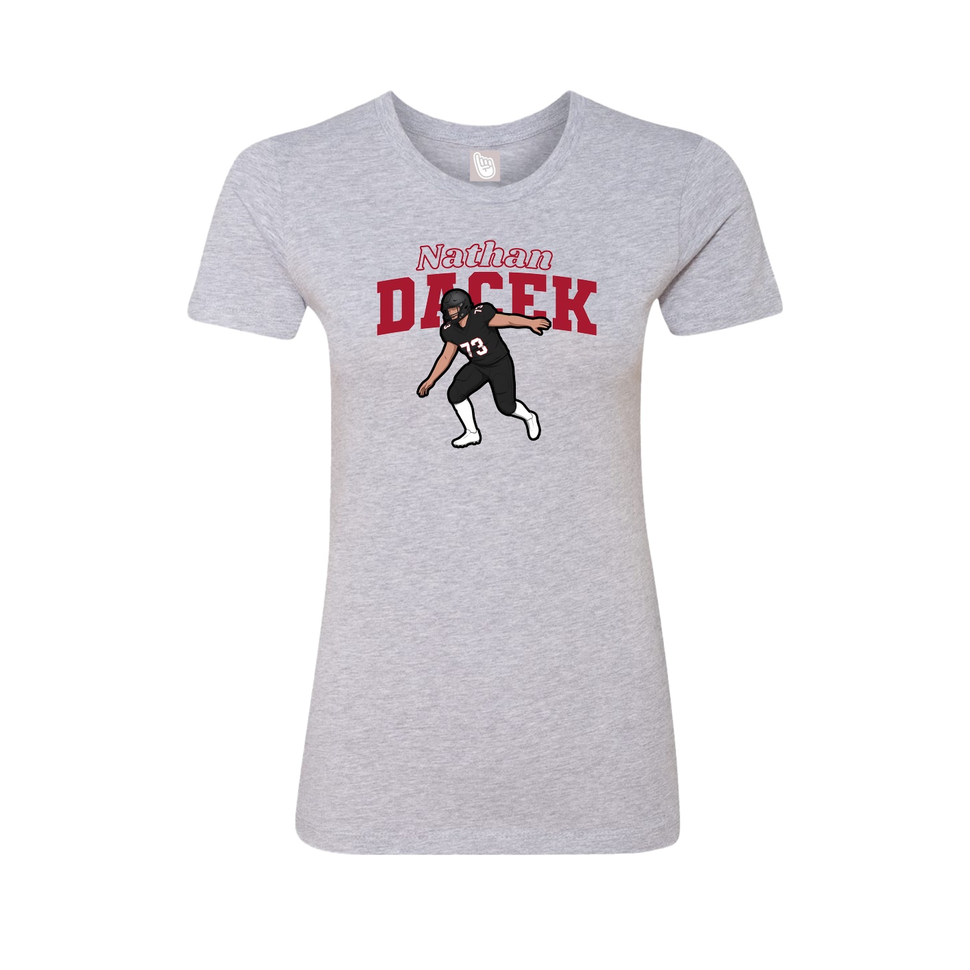 Fitted Women's Tee — Name Arch in Grey