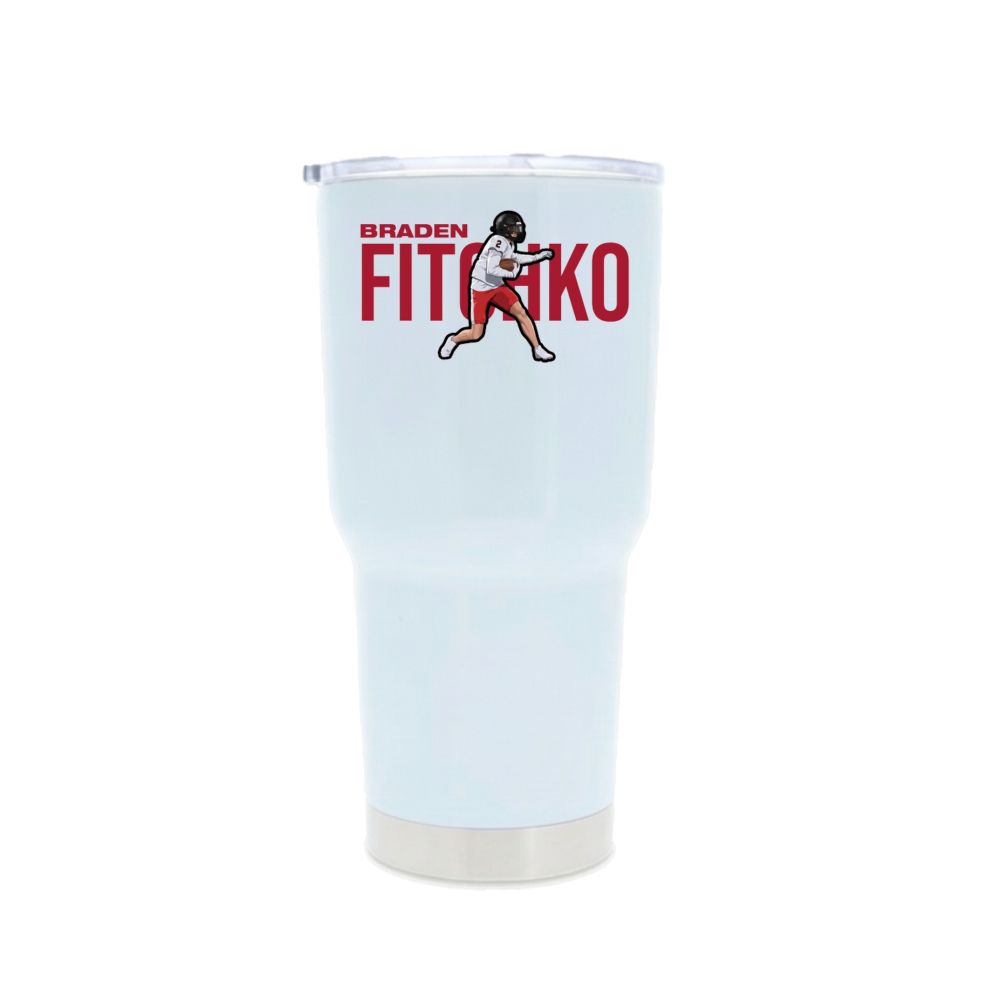 30oz Stainless Steel Tumbler — Player Name in White