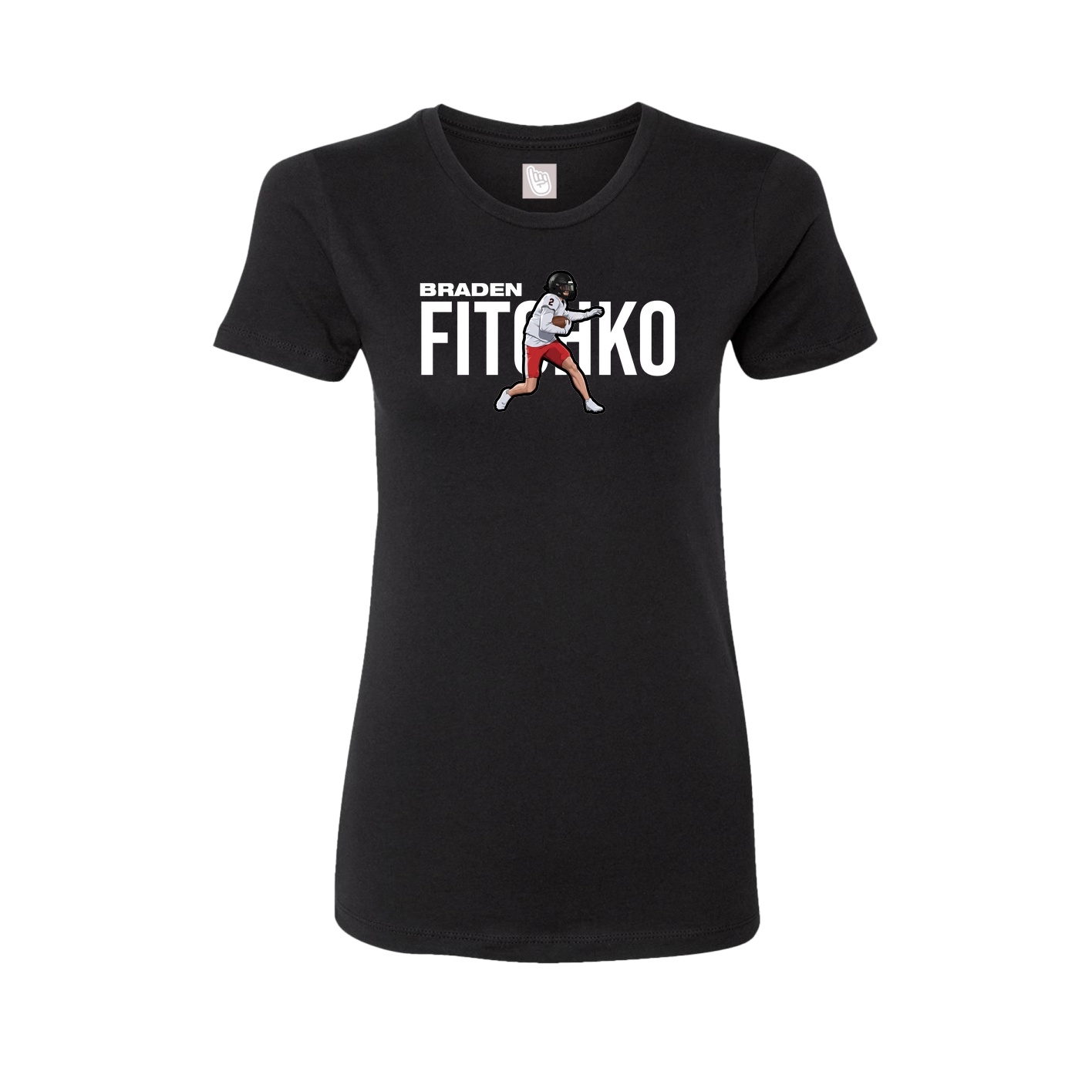 Fitted Women's Tee — Player Name in Black