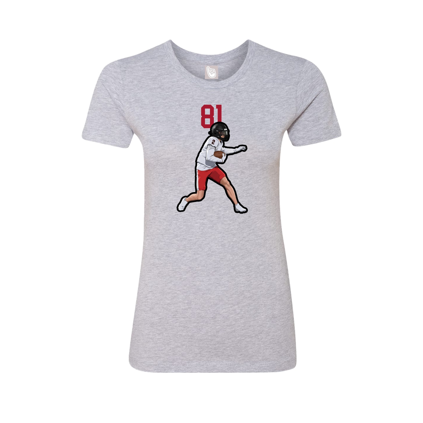 Fitted Women's Tee — Number Top in Grey