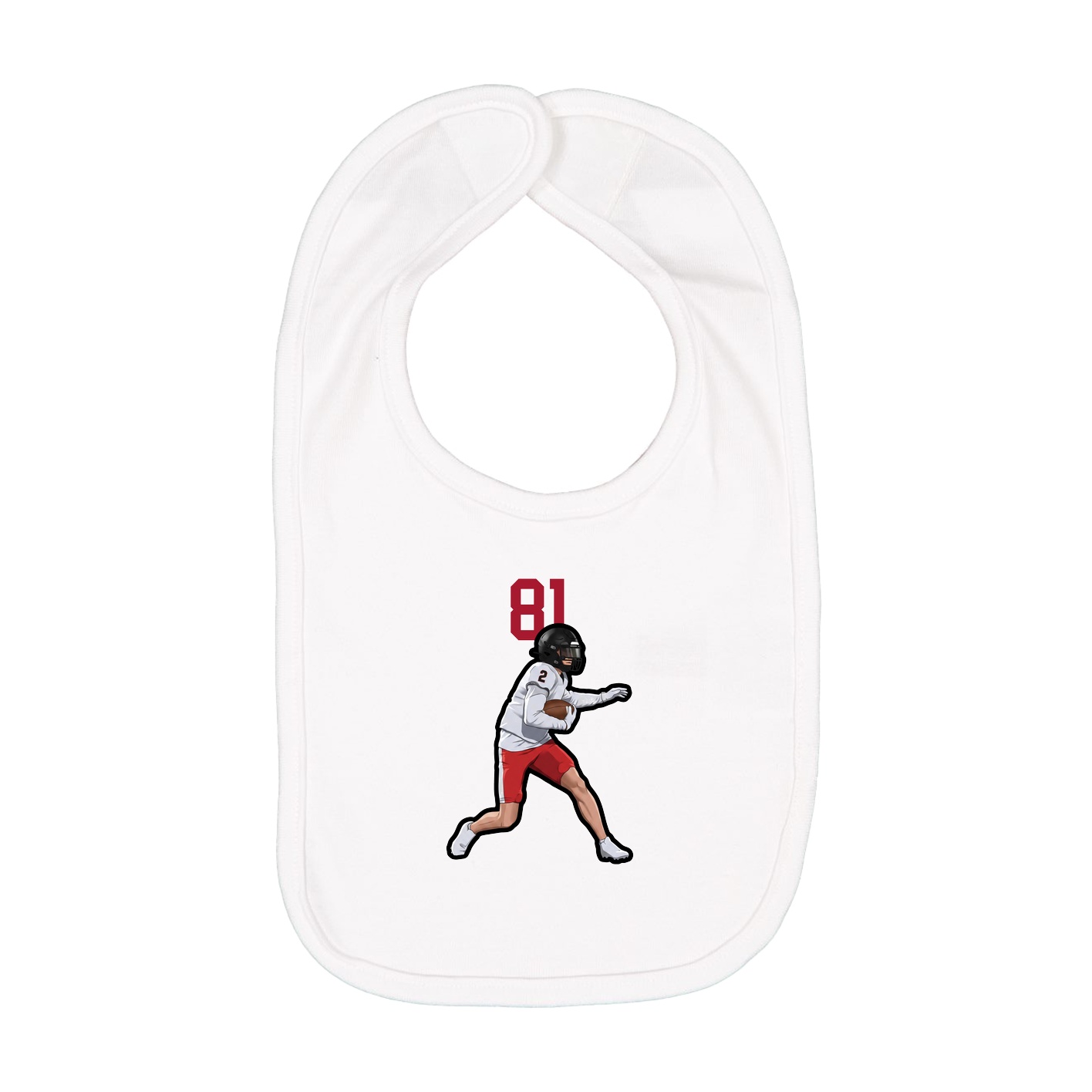 Infant Bib — Number Top in White