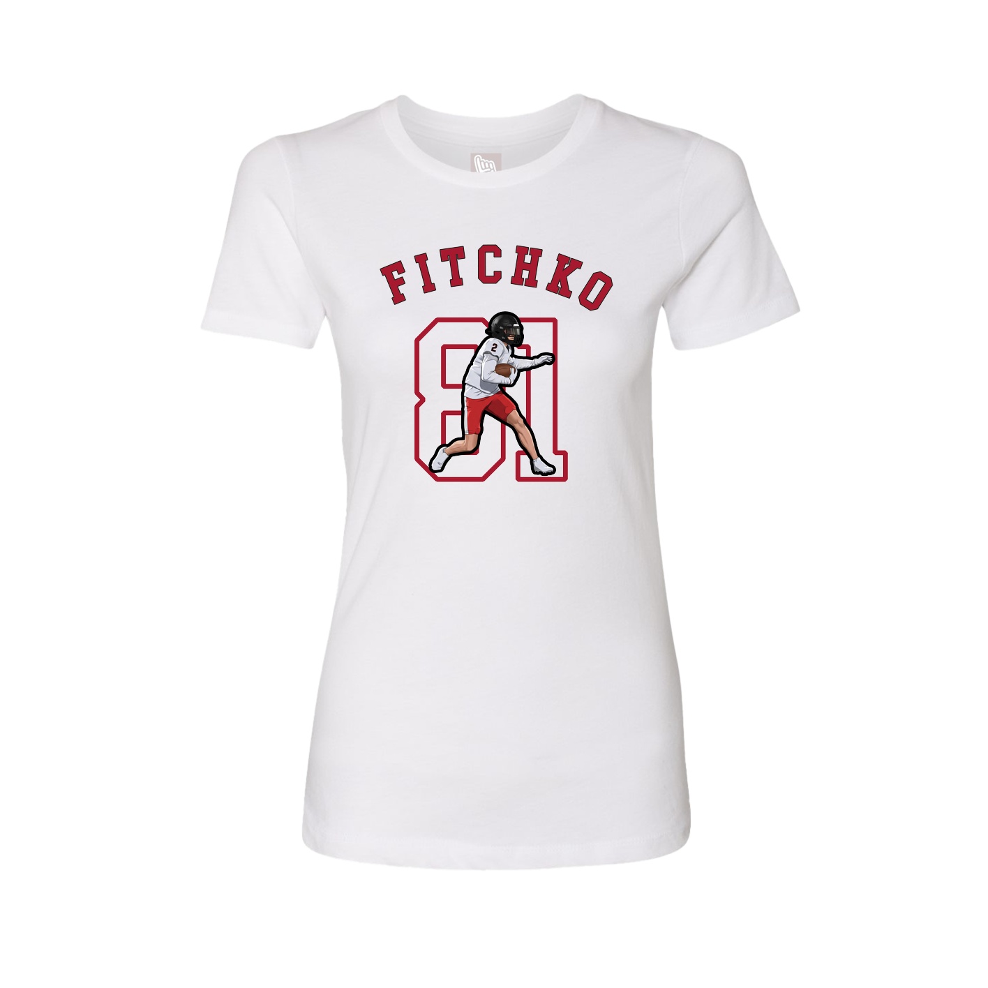 Fitted Women's Tee — Shirsey Arch in White