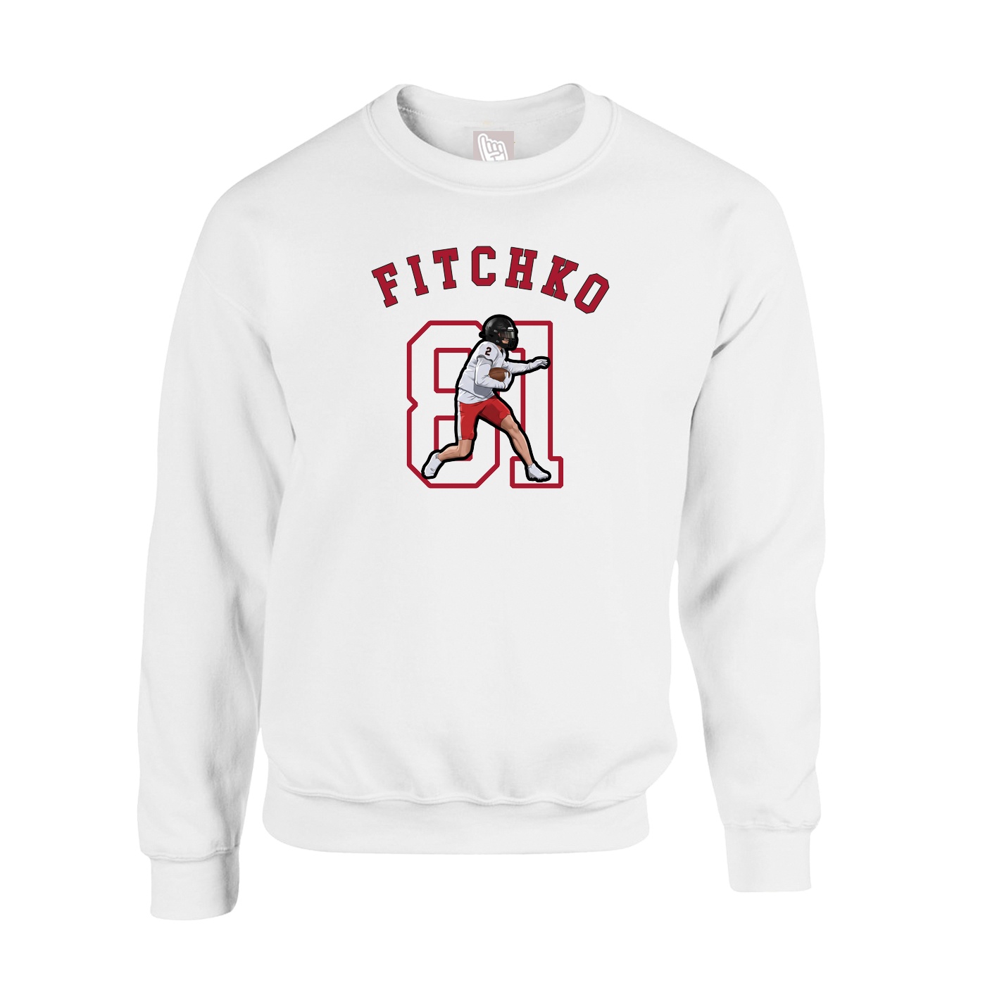 Fleece Crew — Shirsey Arch in White