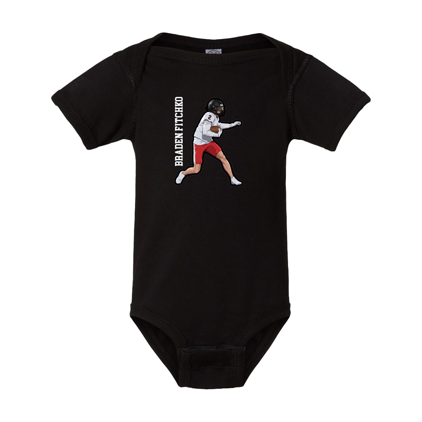 Baby Onesie — Name Vertical in Black